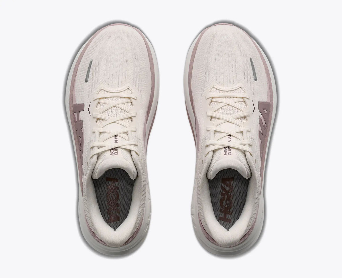 Hoka Bondi 8 — Off-White / Dusty Pink