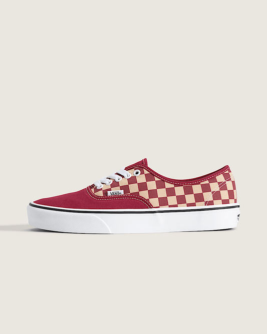 Vans Authentic Burgundy-Beige Checkerboard