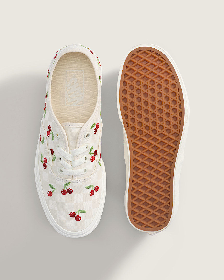 Vans Authentic White Checkerboard Cherry Embroidery