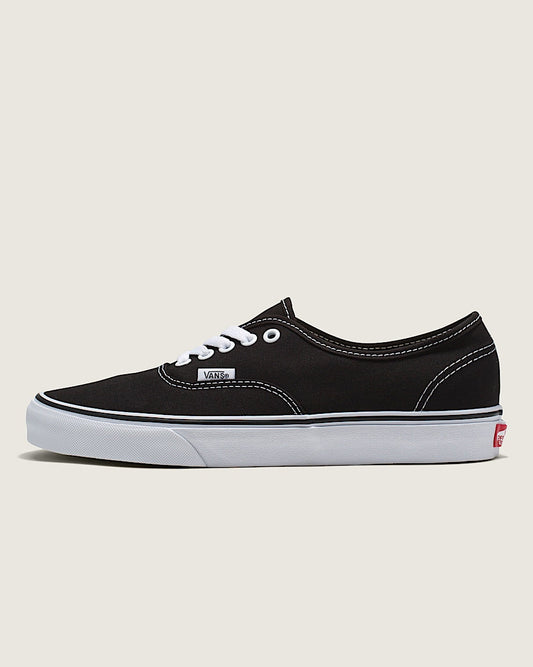 Vans Authentic Black Canvas White Stitching