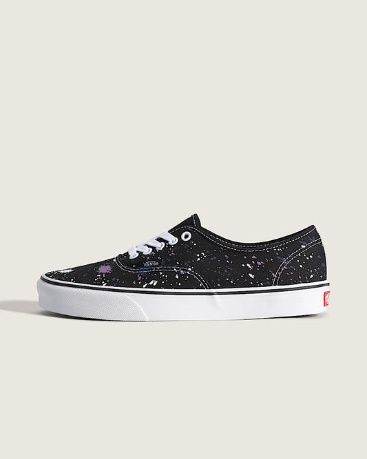 Vans Authentic Black Purple White Paint Splatter
