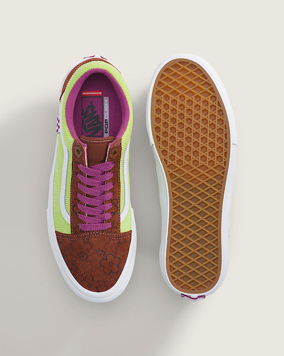 Vans Old Skool Brown Lime Green Corduroy