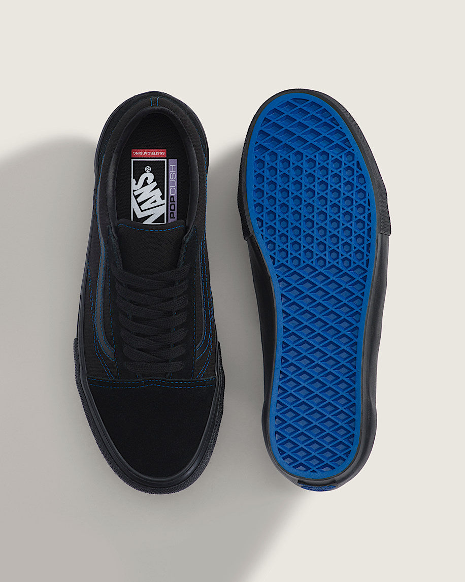 Vans Old Skool Black With Blue Stitching