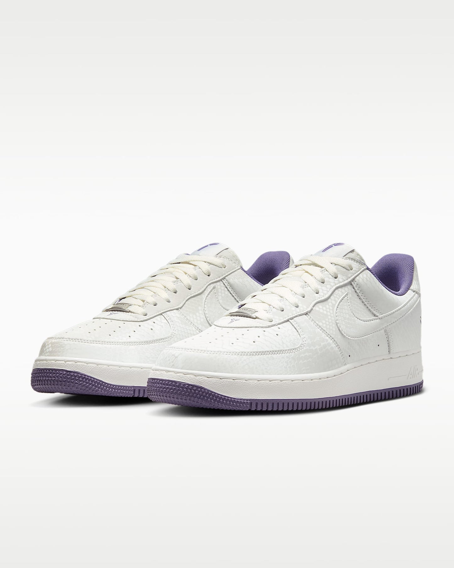 Nike Air Force 1 '07 White Purple Kobe Logo Sneakers