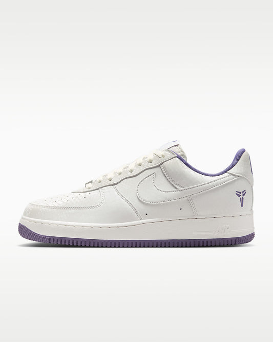 Nike Air Force 1 '07 White Purple Kobe Logo Sneakers