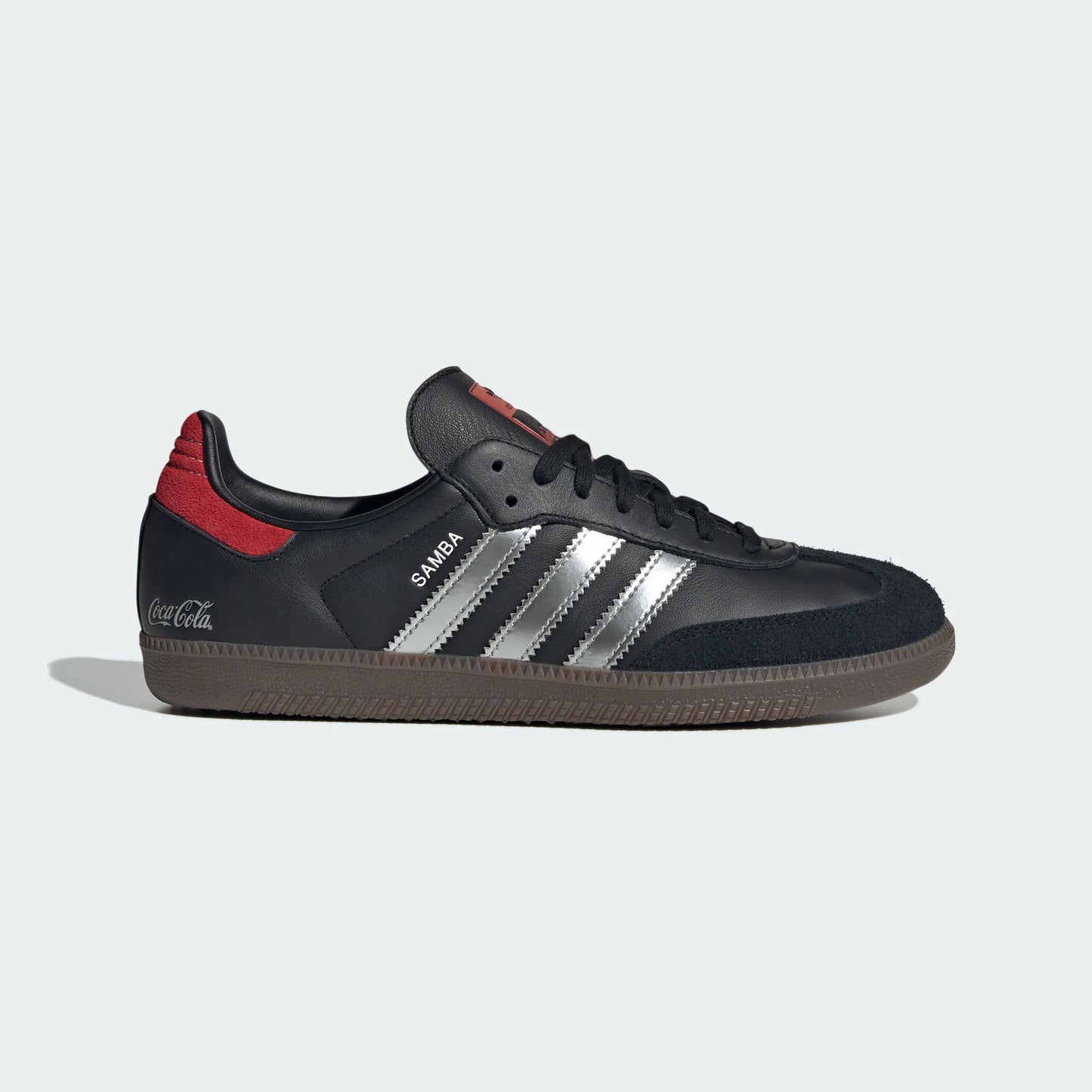 Adidas Originals – Black / Silver / Red Leather Casual Sneakers