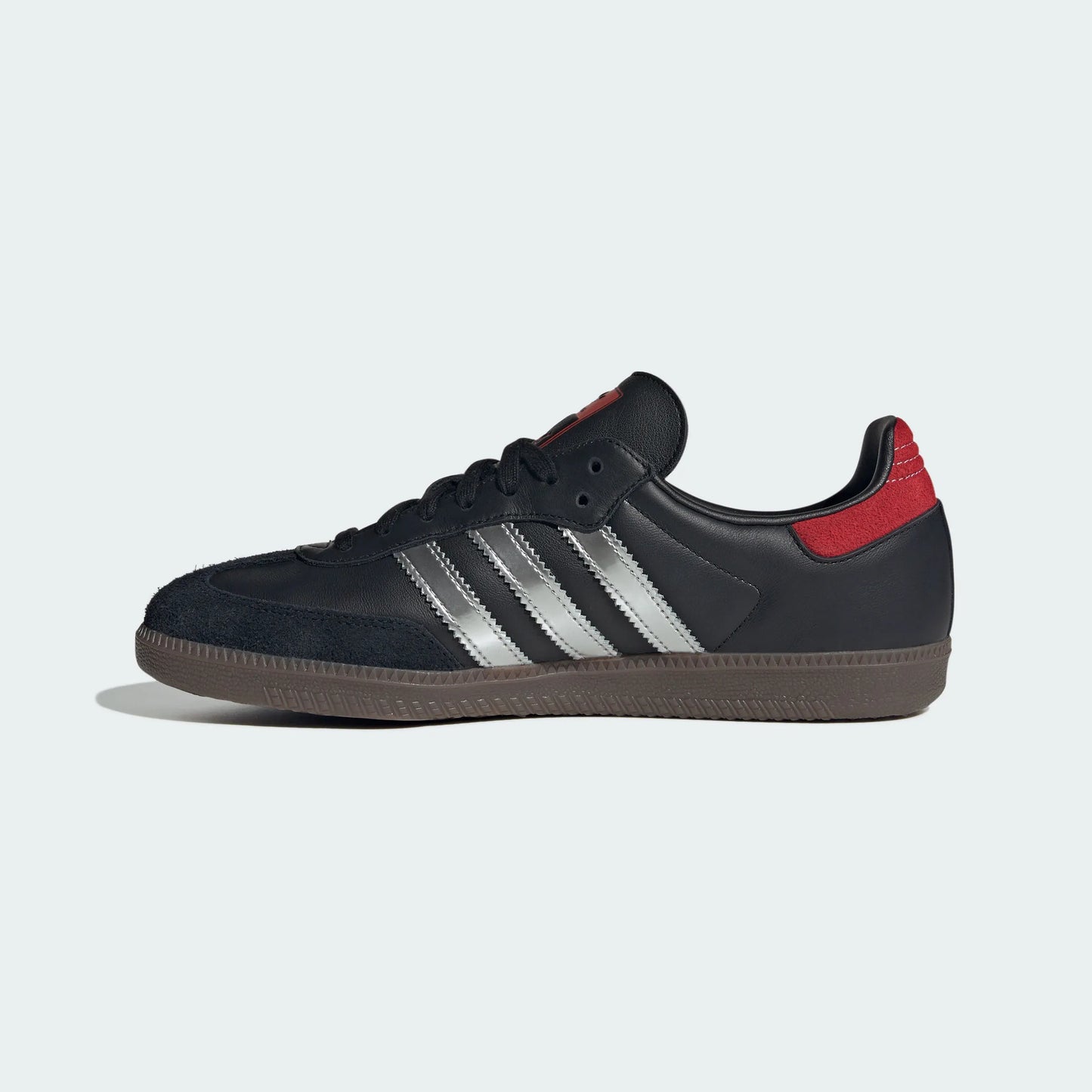 Adidas Originals – Black / Silver / Red Leather Casual Sneakers
