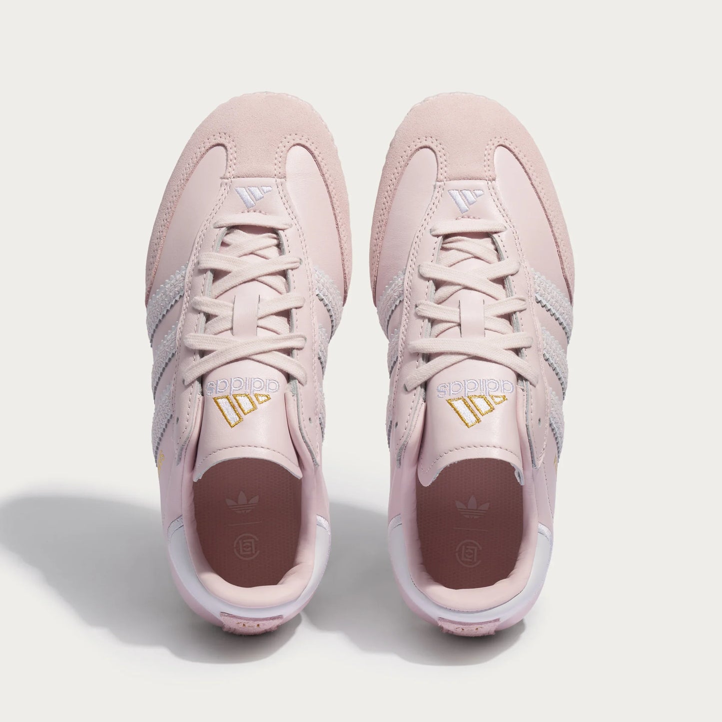 Adidas Originals – Light Pink Woven Sole Leather Casual Sneakers