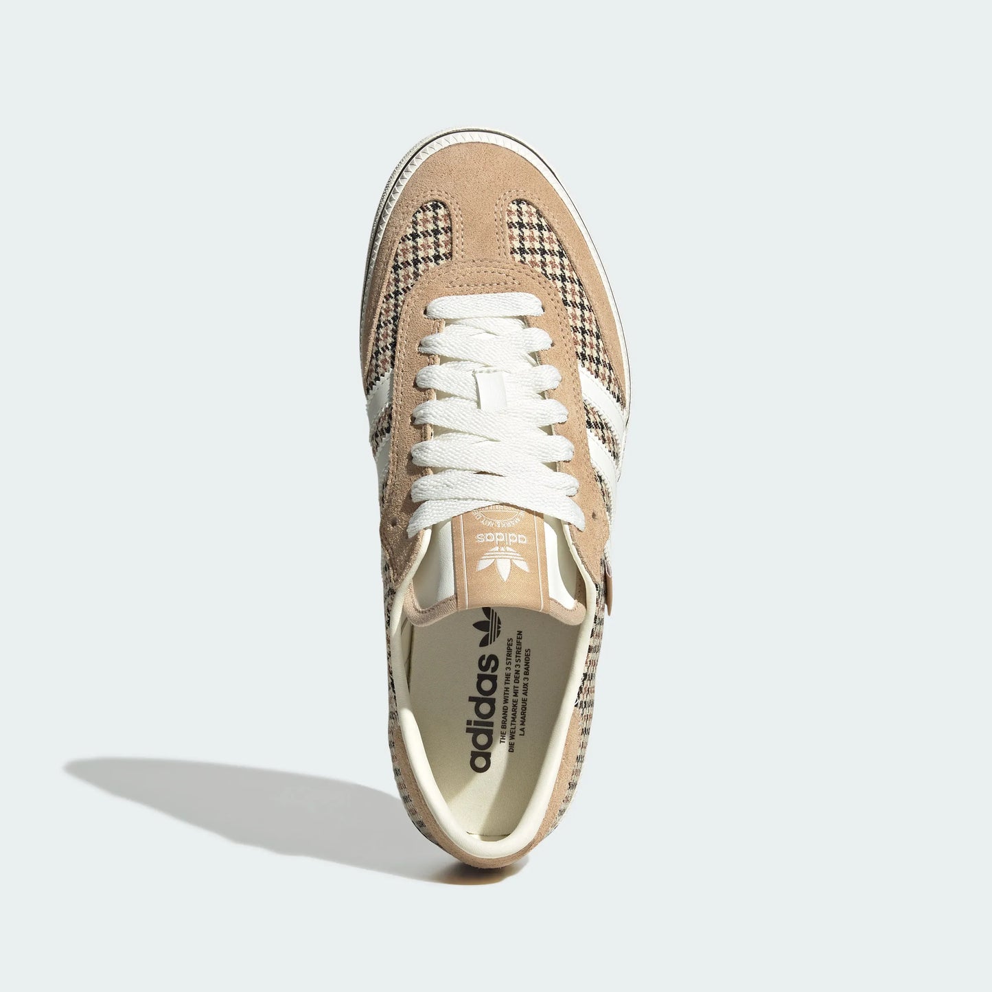 Adidas Originals – Beige Houndstooth Canvas Platform Casual Sneakers