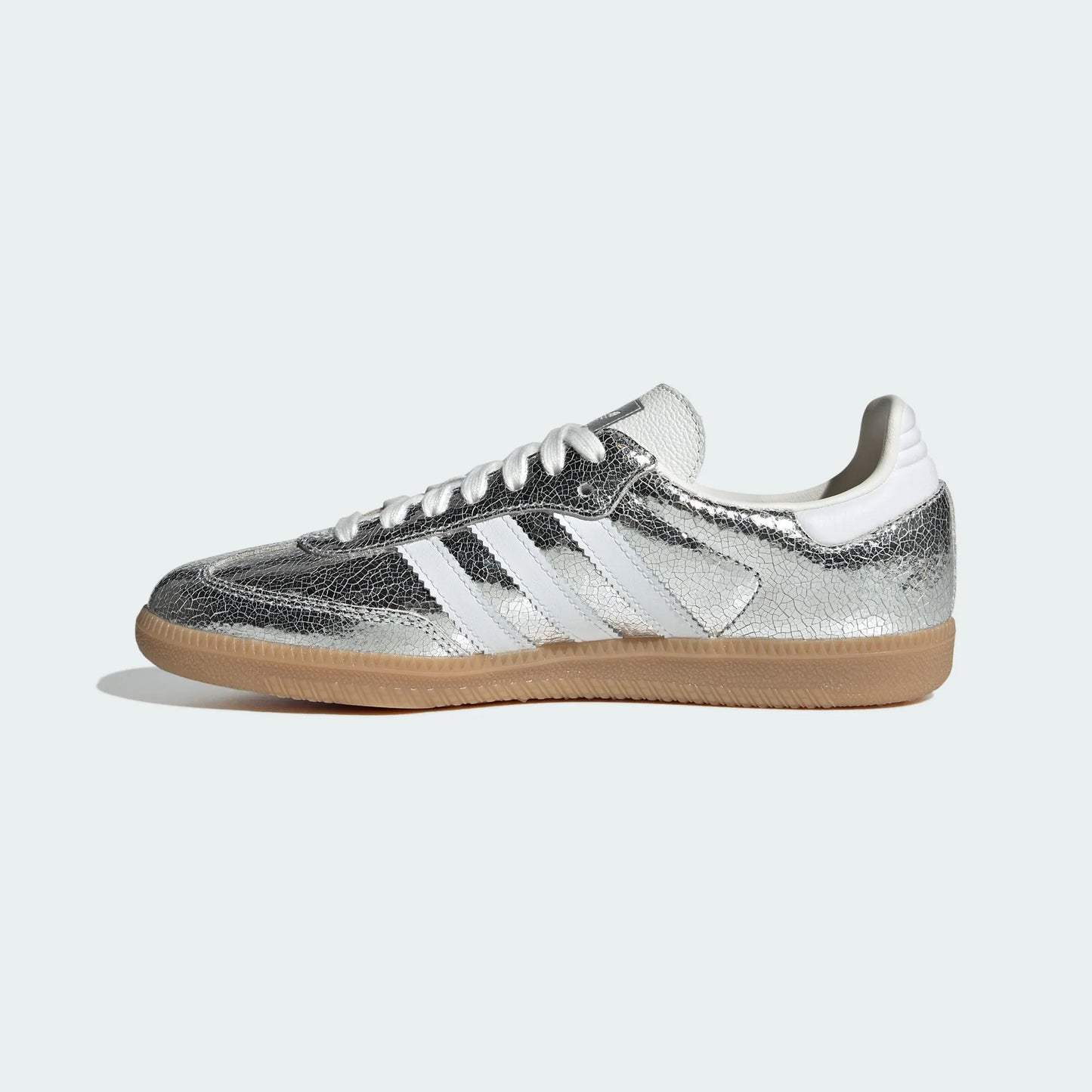 Adidas Originals – Silver Crackle / White Leather Casual Sneakers