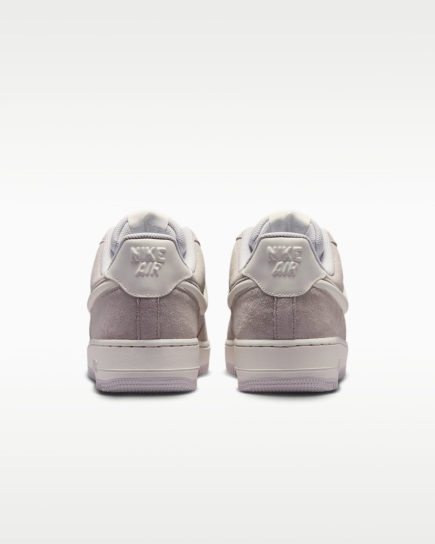 Nike Air Force 1 '07 Light Lavender Suede Off-White Swoosh Sneakers