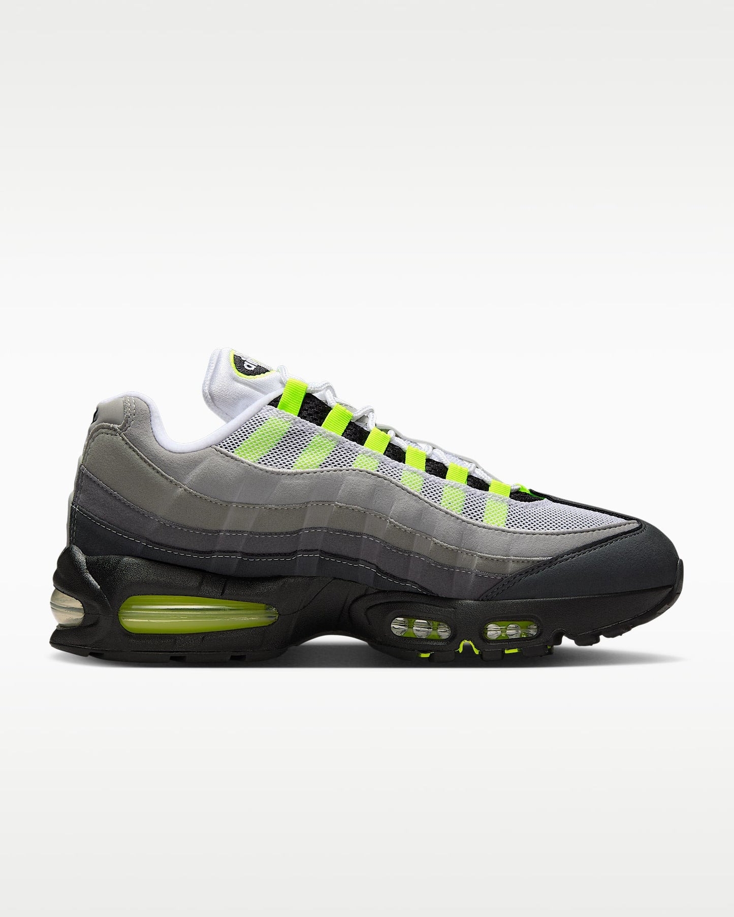 Nike Air Max 95 – Grey / Volt Mesh Athletic Sneakers