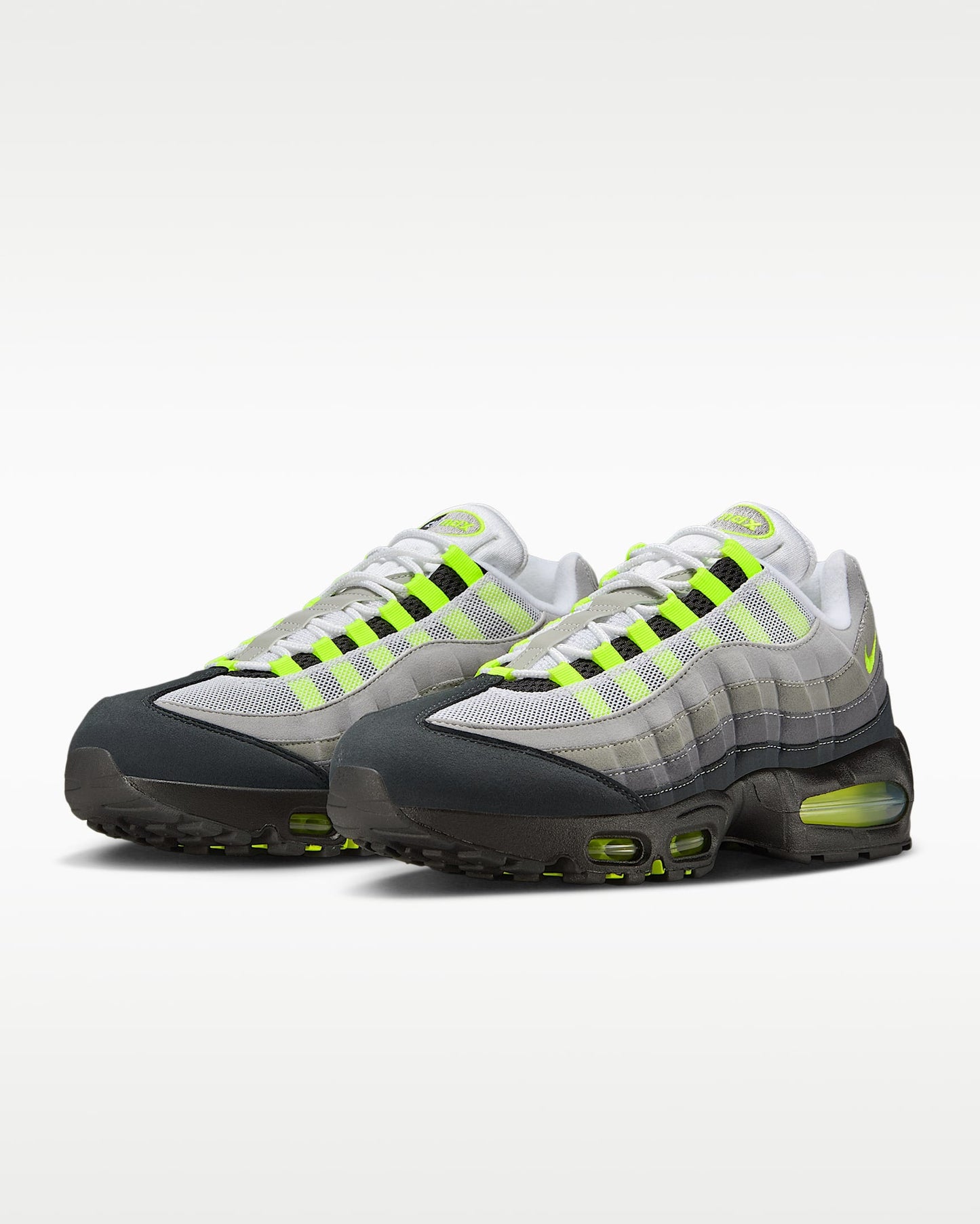 Nike Air Max 95 – Grey / Volt Mesh Athletic Sneakers