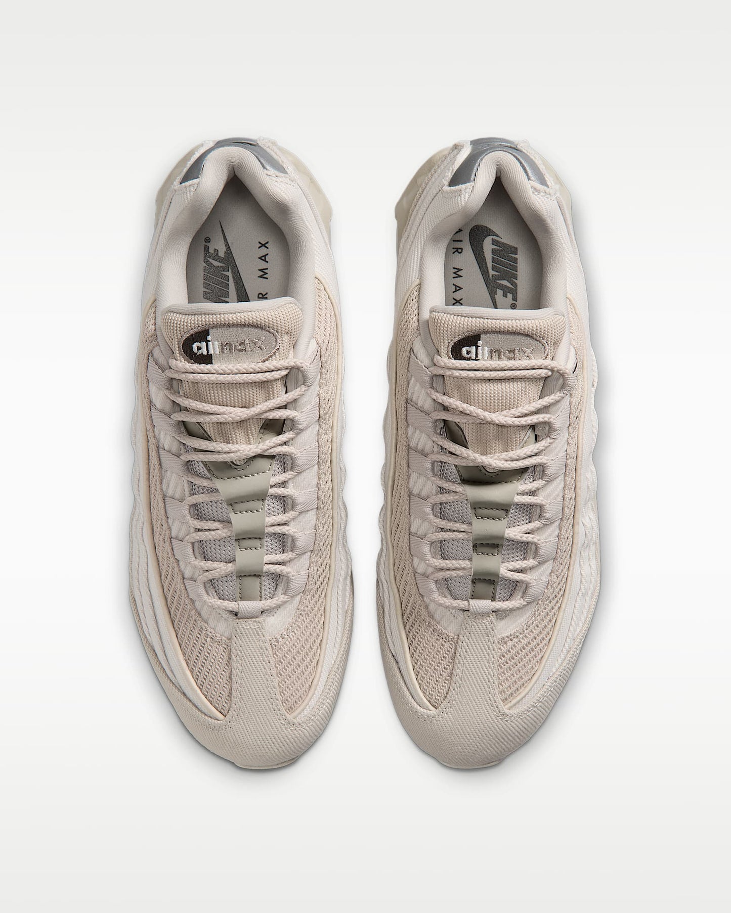 Nike Air Max 95 – Beige Mesh Canvas Athletic Sneakers