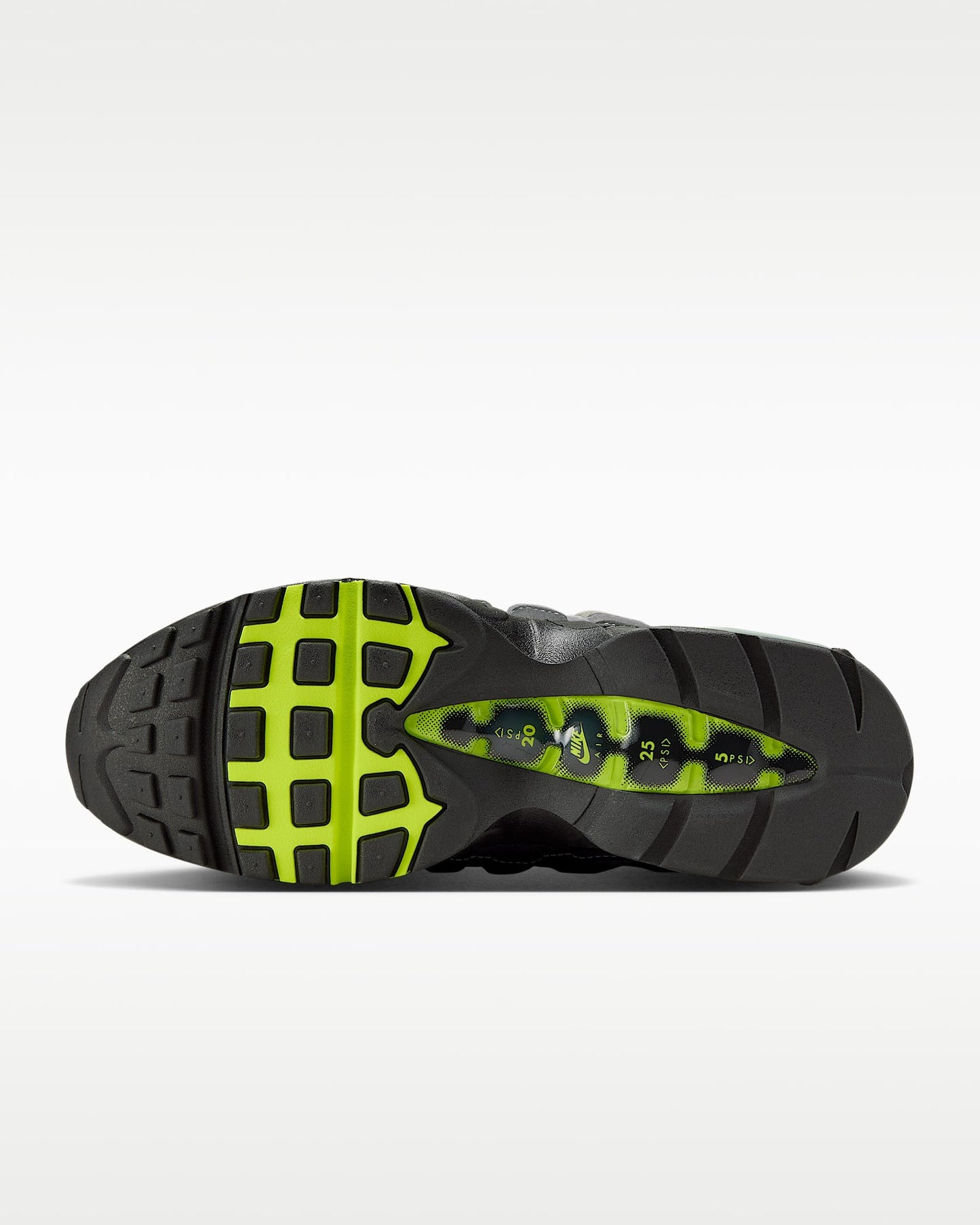 Nike Air Max 95 – Grey / Volt Mesh Athletic Sneakers