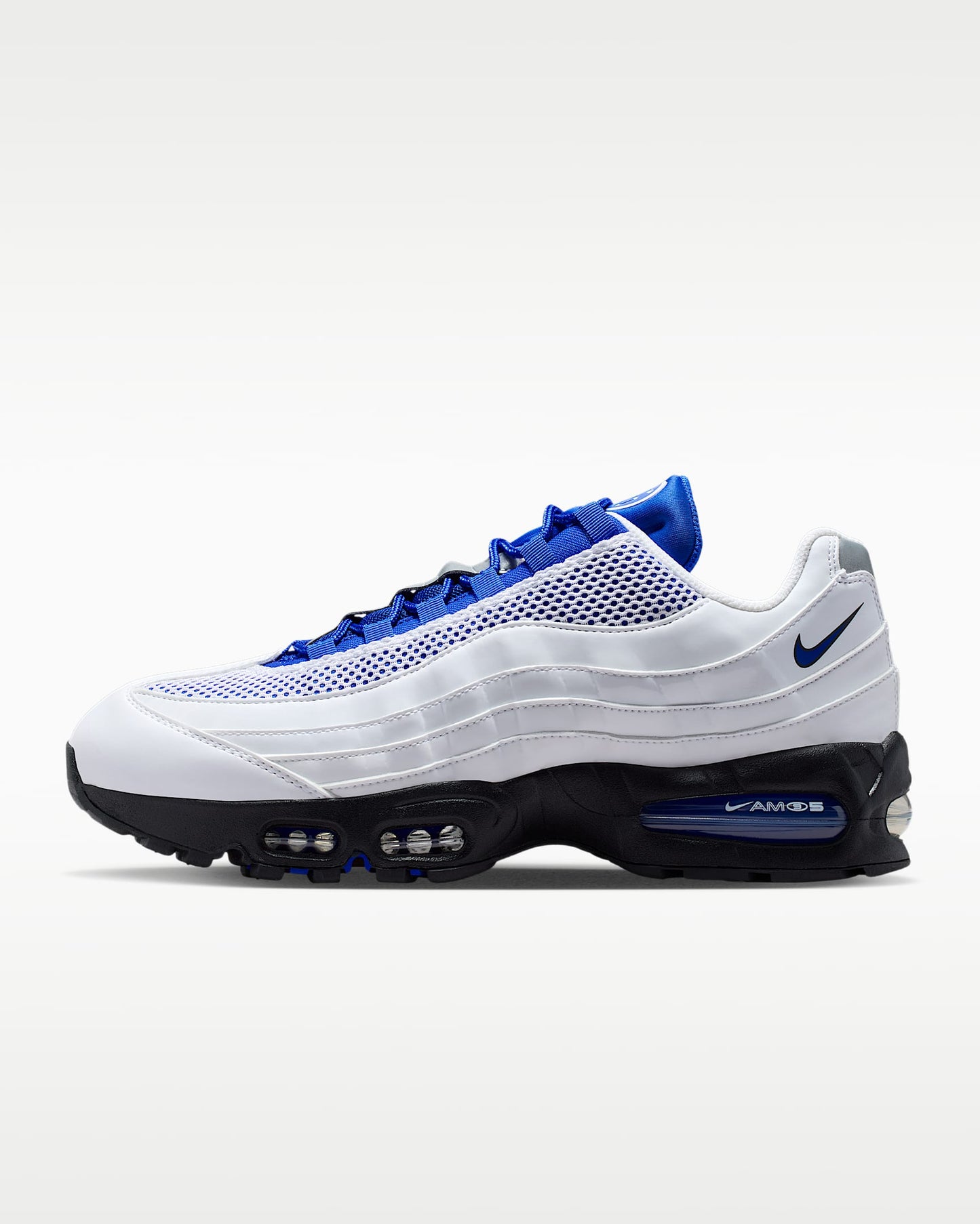 Nike Air Max 95 – White / Royal Blue Mesh Athletic Sneakers
