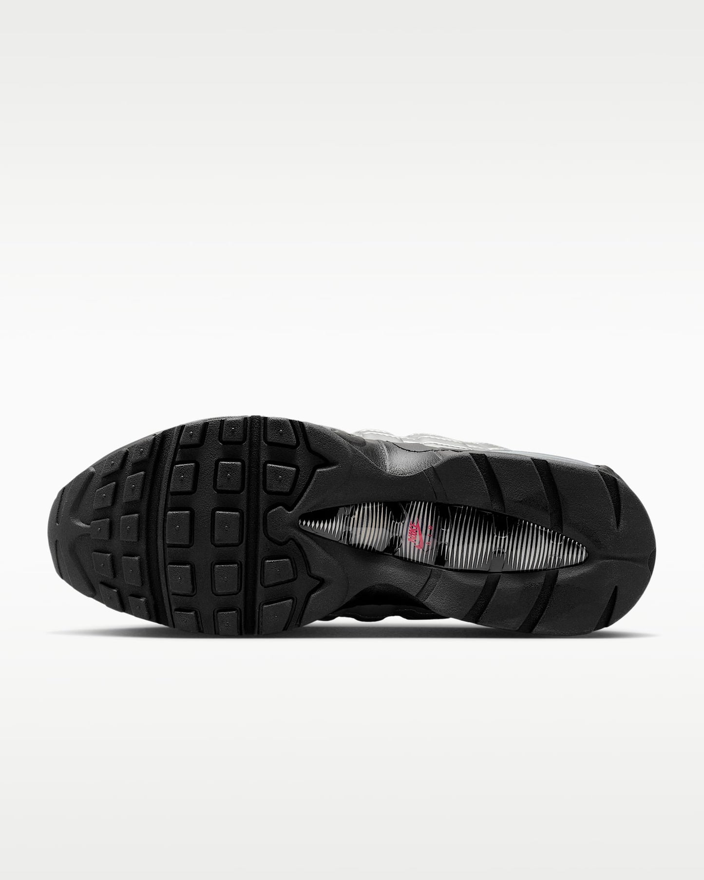 Nike Air Max 95 – Metallic Silver / Black Mesh Athletic Sneakers