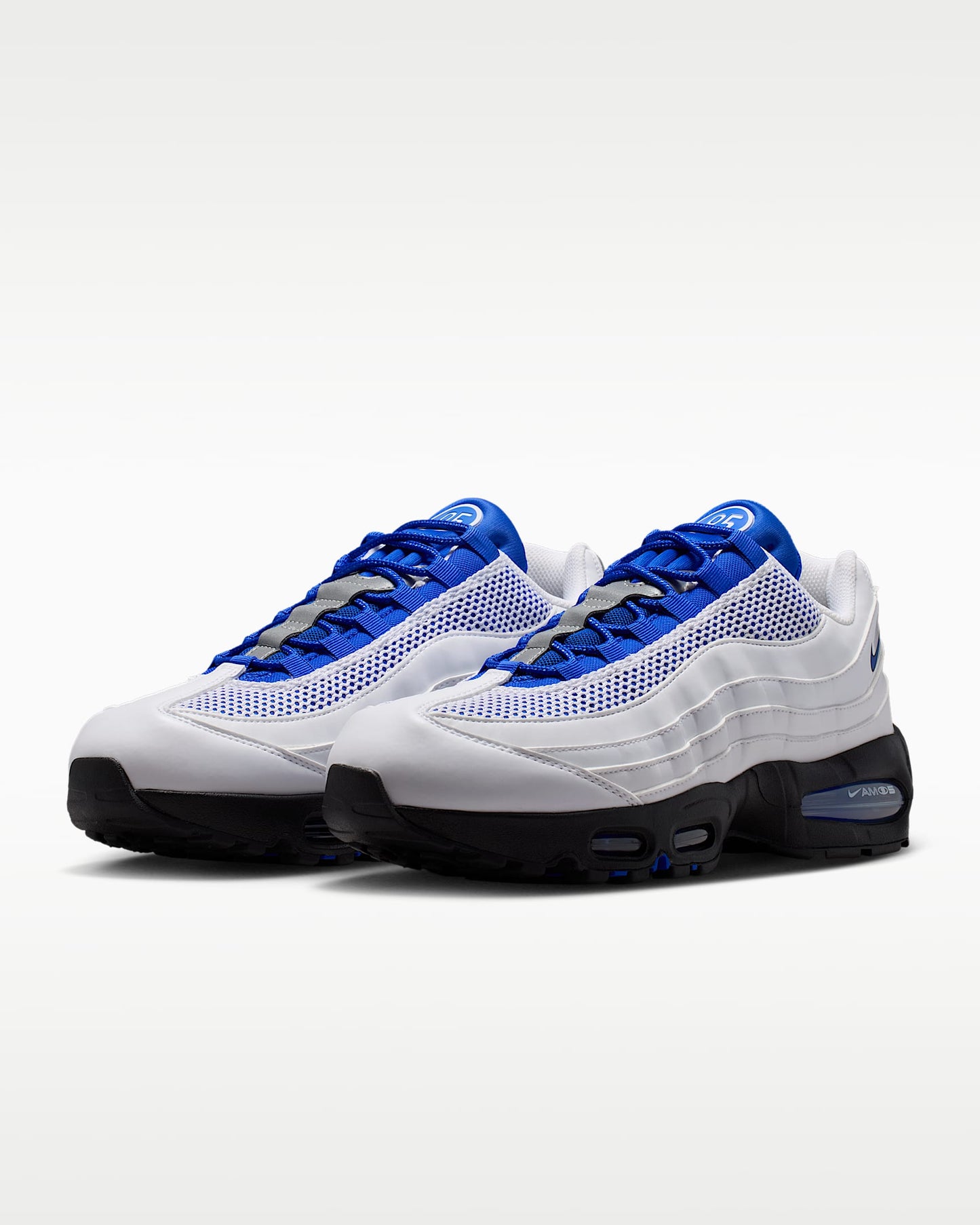 Nike Air Max 95 – White / Royal Blue Mesh Athletic Sneakers