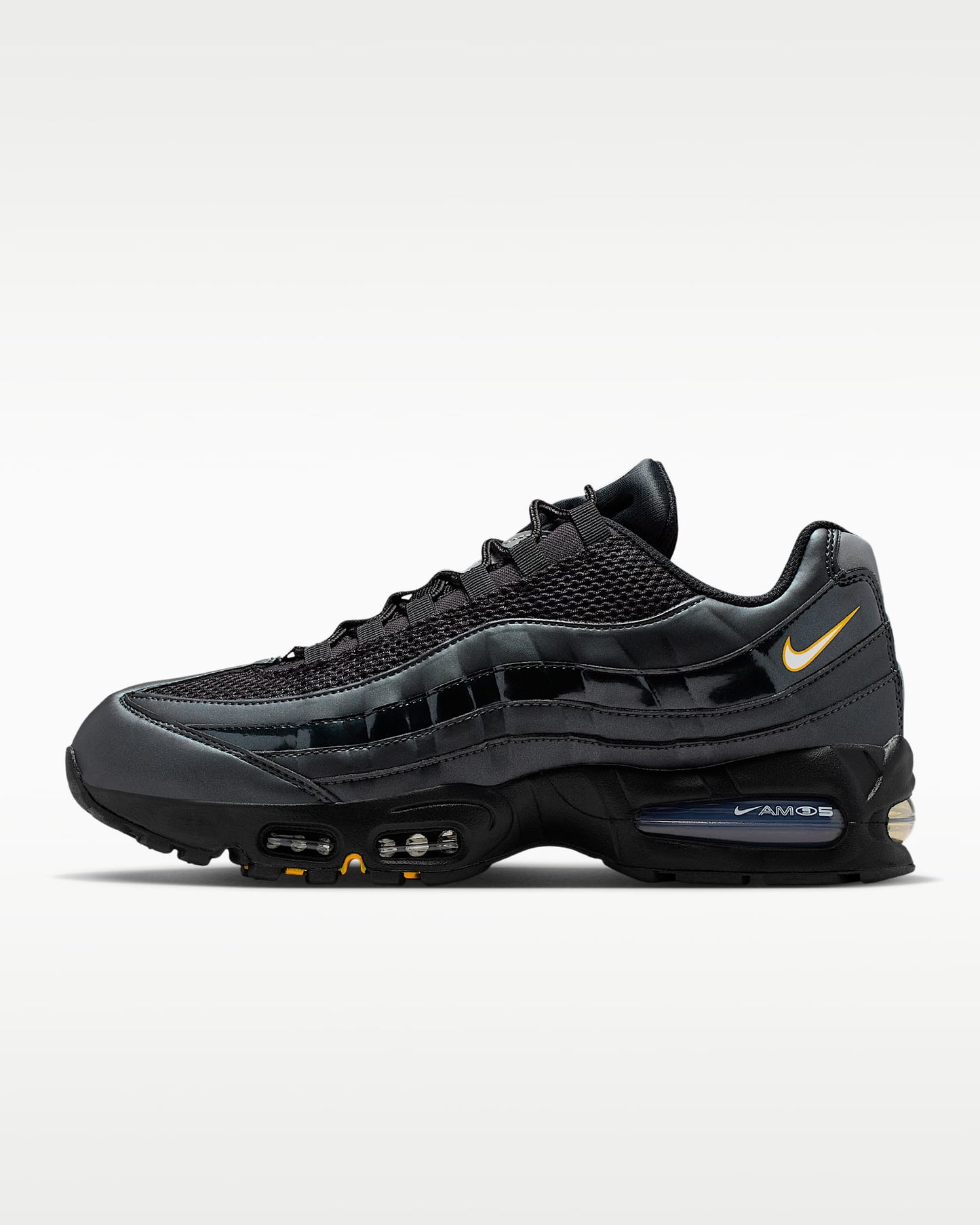Nike Air Max 95 – Black / Gold Mesh Athletic Sneakers