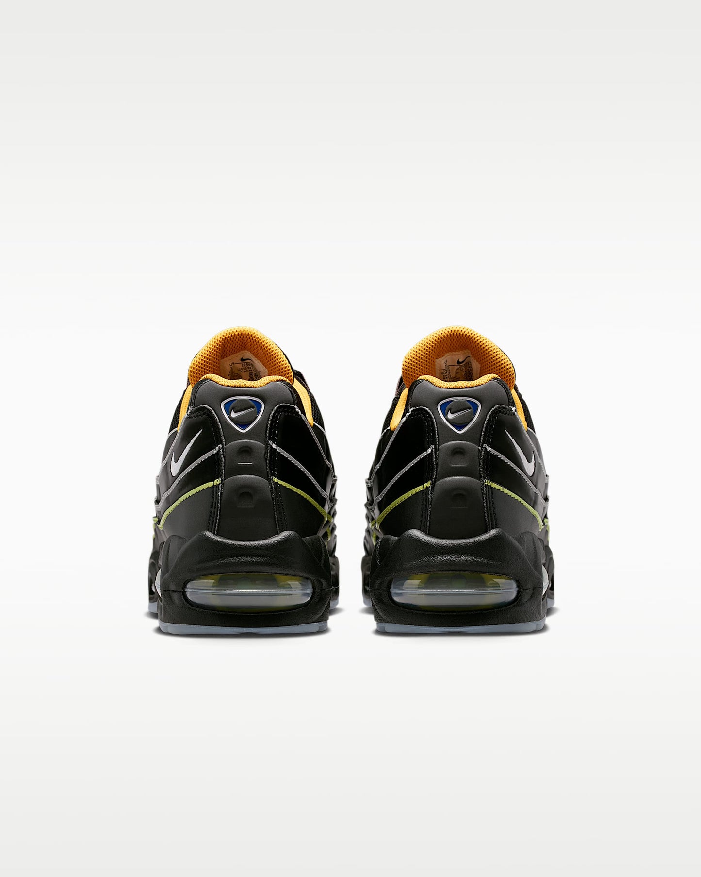 Nike Air Max 95 – Black / Yellow Leather Mesh Athletic Sneakers
