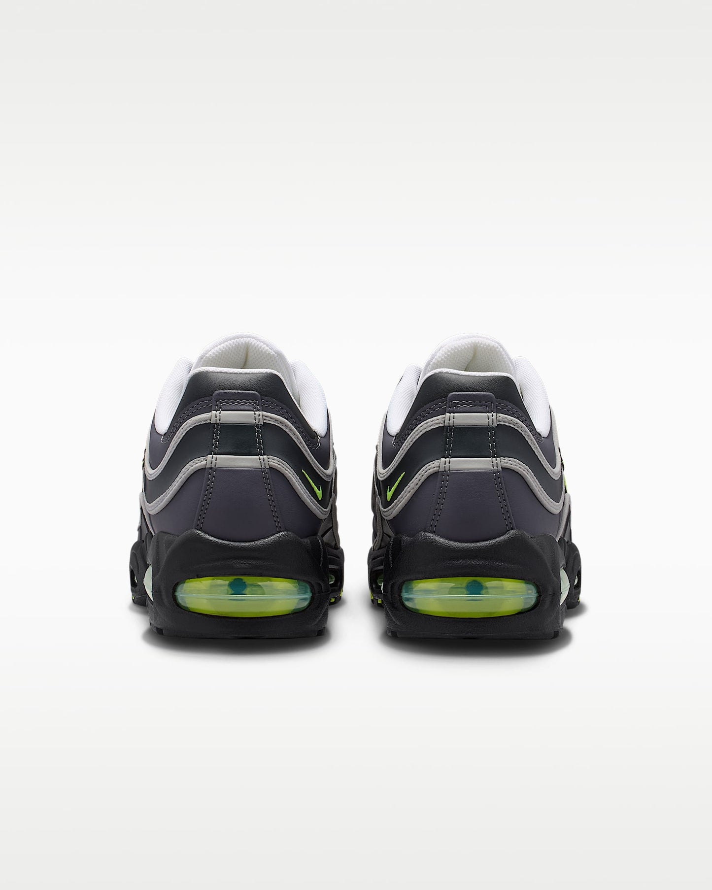 Nike Air Max 95 – Dark Grey / Volt Leather Athletic Sneakers