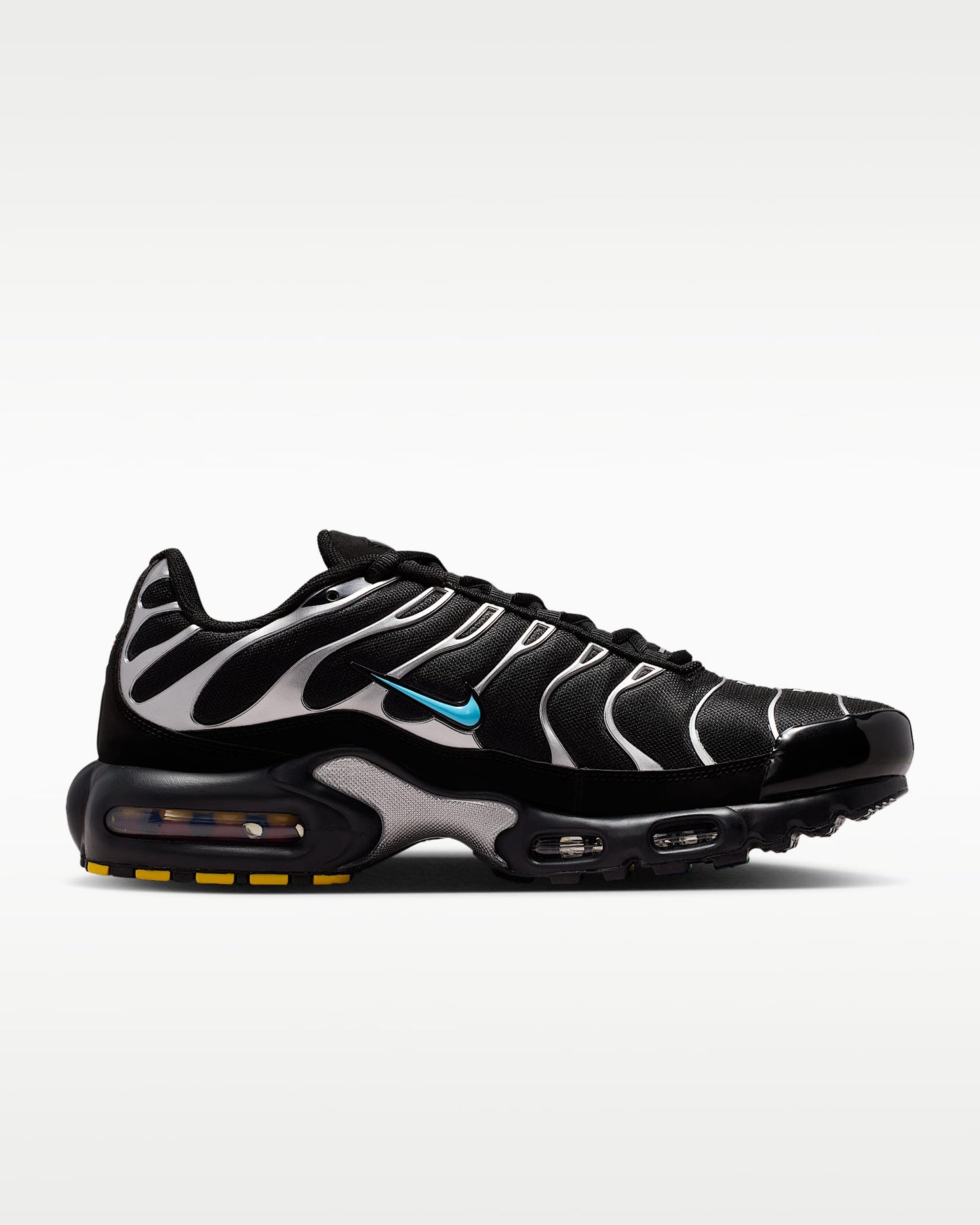 Nike Air Max Plus – Black/Metallic Silver/Cyan Blue Sneaker