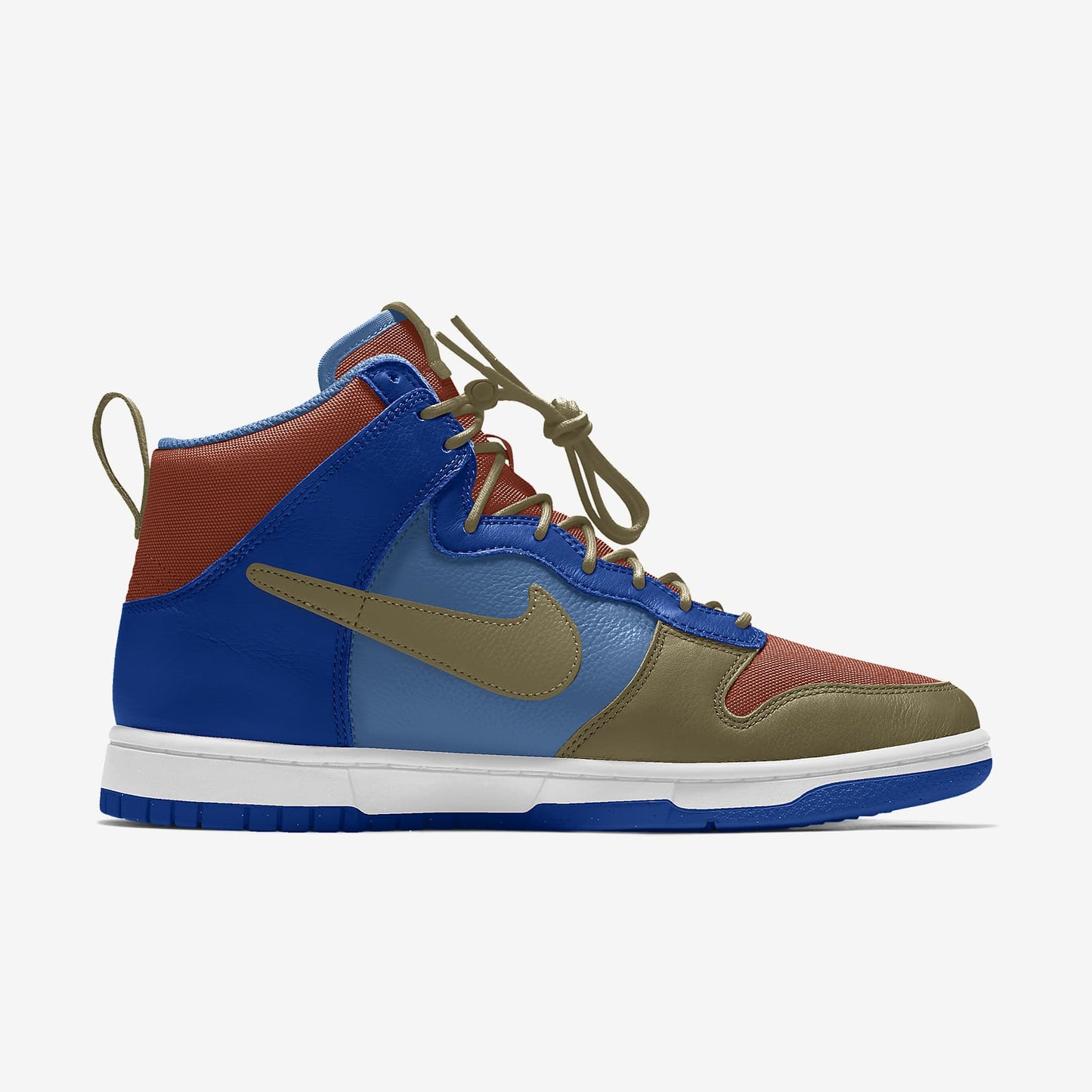 Nike Dunk High Multi-Color Blue Olive Rust Color-Block Sneakers
