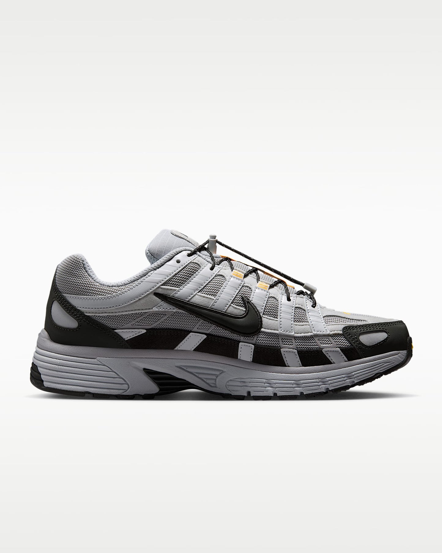 Nike P-6000 – Grey / Black / Orange Mesh Athletic Sneakers
