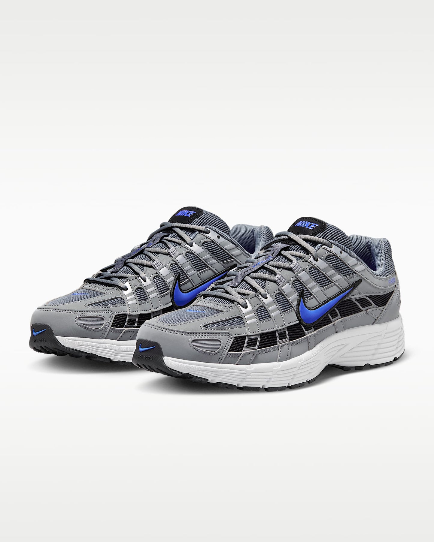 Nike P-6000 – Grey / Black / Blue Mesh Athletic Sneakers