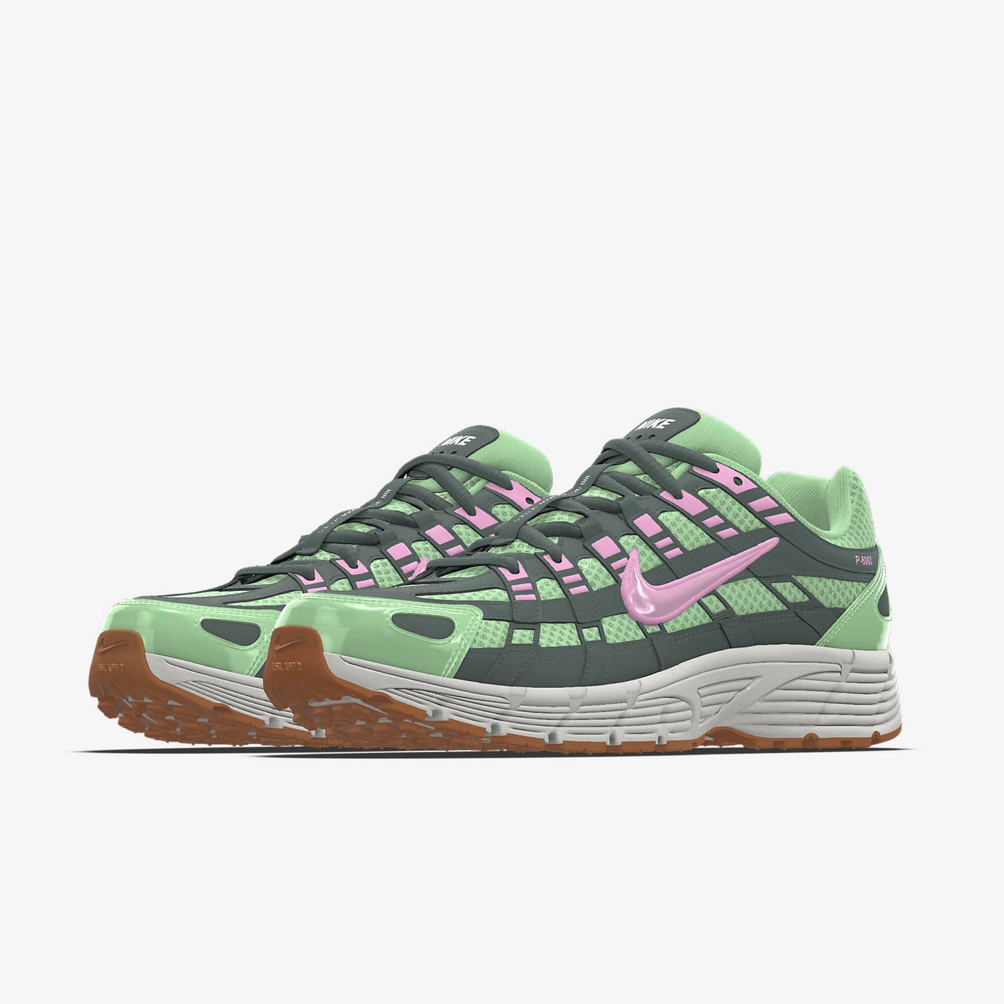 Nike P-6000 – Green / Pink / Gum Mesh Athletic Sneakers