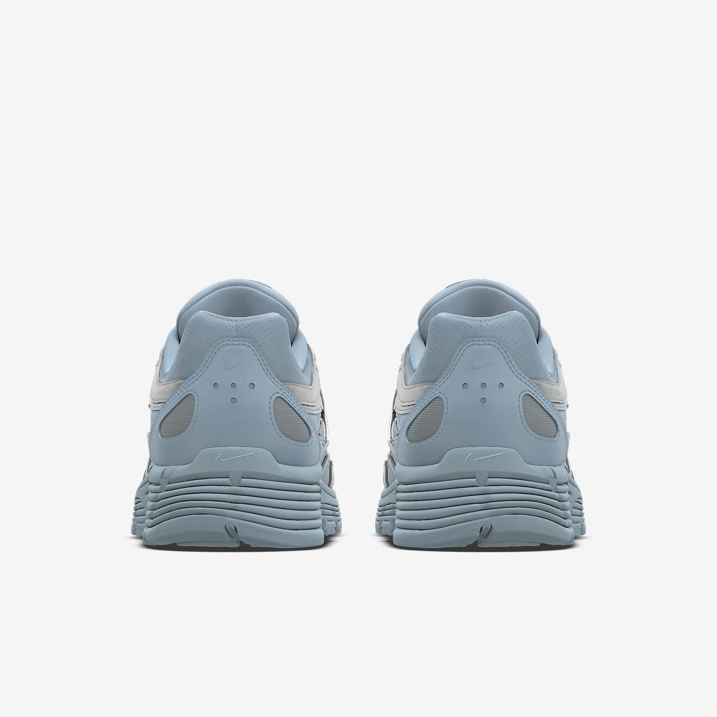 Nike P-6000 – Light Blue / Metallic Silver / Iridescent Swoosh Mesh Athletic Sneakers