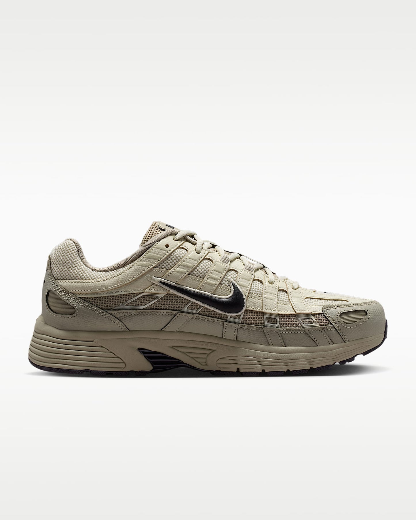 Nike P-6000 – Beige / Cream / Black Mesh Athletic Sneakers