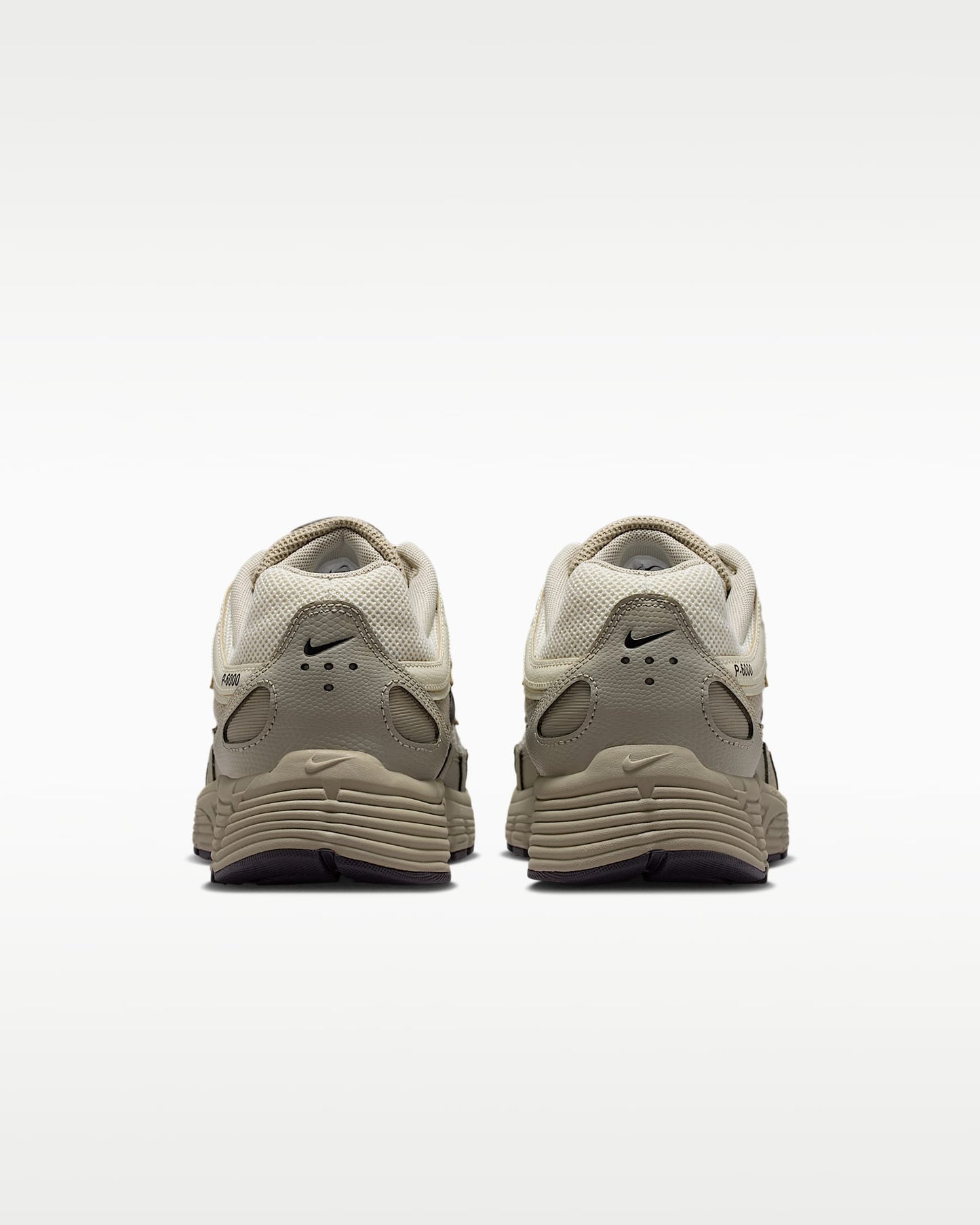 Nike P-6000 – Beige / Cream / Black Mesh Athletic Sneakers