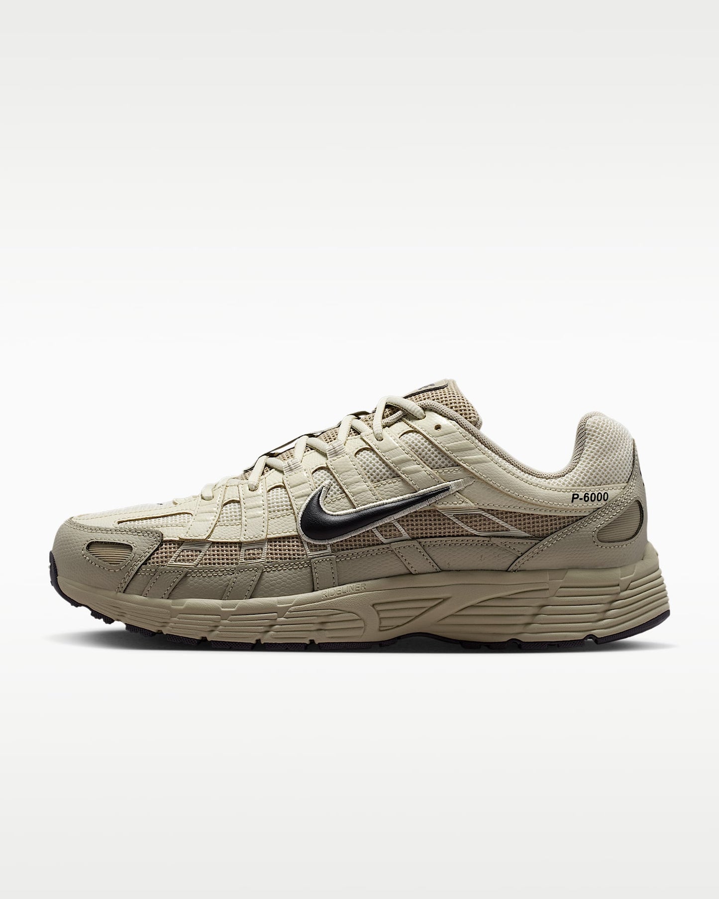 Nike P-6000 – Beige / Cream / Black Mesh Athletic Sneakers