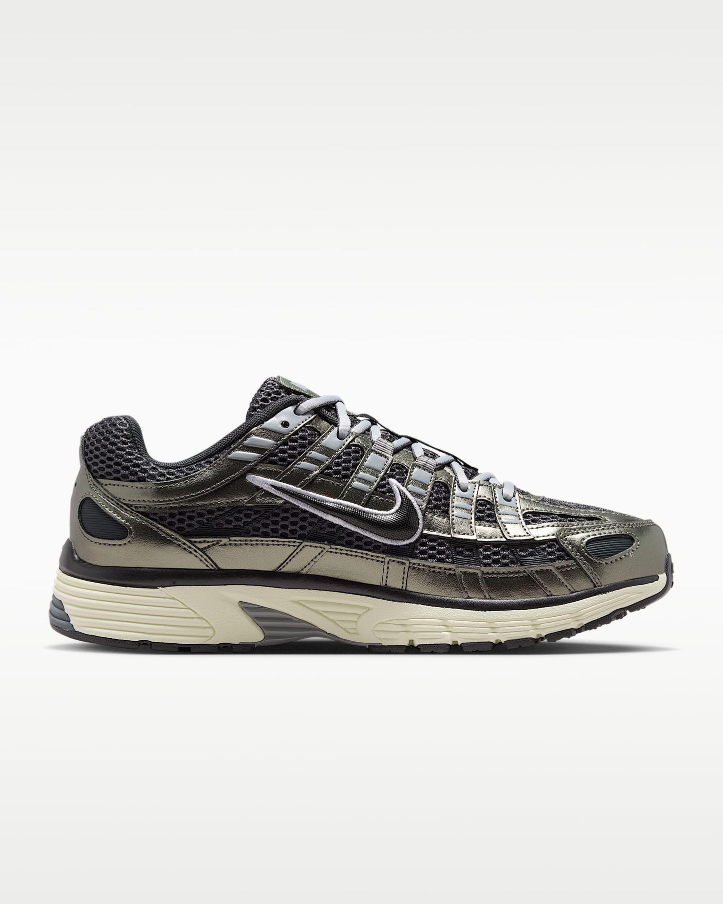 Nike P-6000 – Metallic Olive / Black Mesh Athletic Sneakers