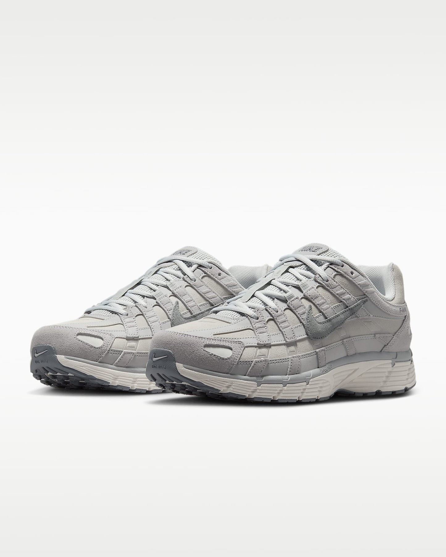 Nike P-6000 – Grey / White / Blue Mesh Athletic Sneakers