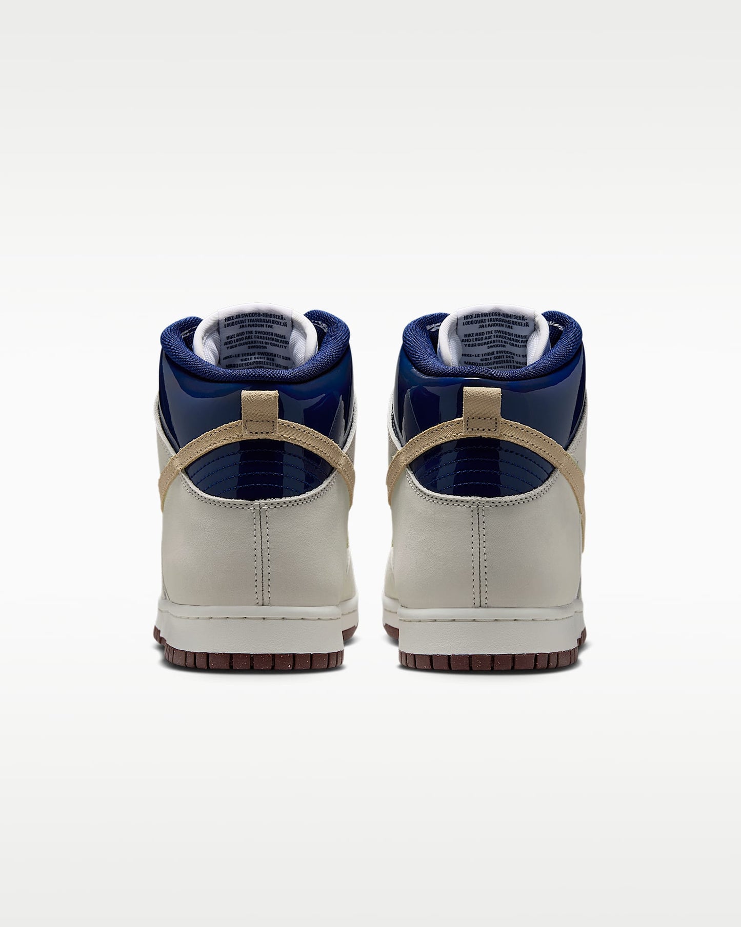 Nike Dunk High White Light Bone Navy Beige Color-Block Sneakers