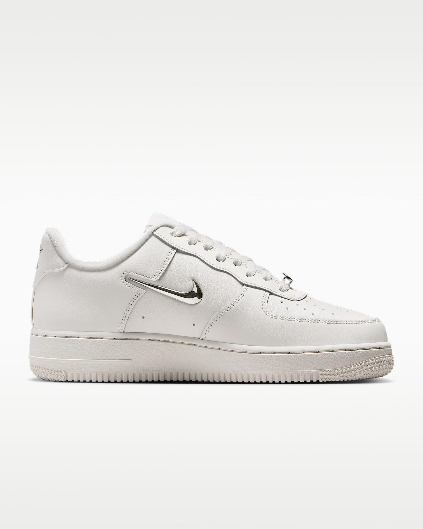 Nike Air Force 1 '07 Sail Metallic Silver Mini Swoosh Sneakers