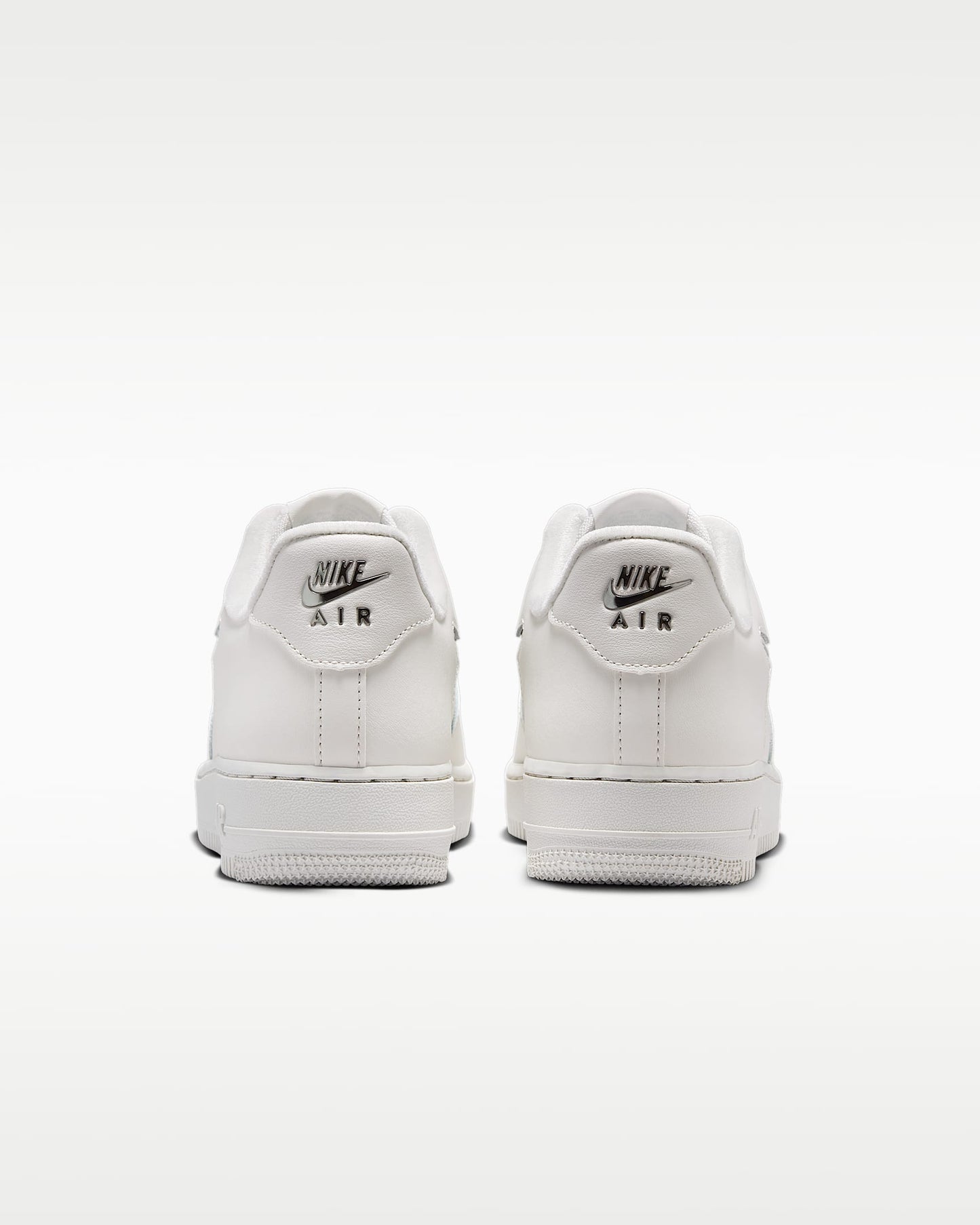 Nike Air Force 1 '07 Sail Metallic Silver Mini Swoosh Sneakers