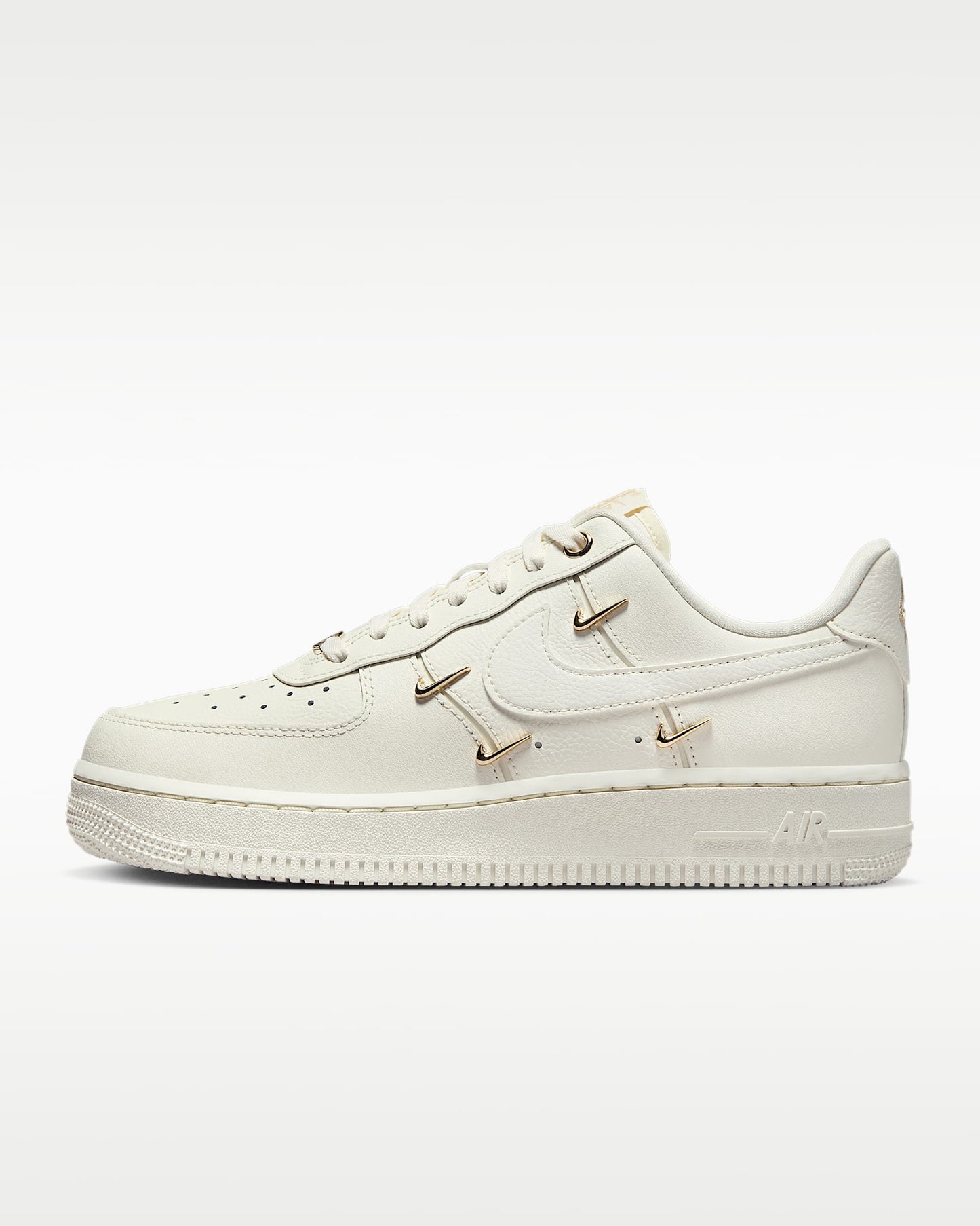 Nike Air Force 1 '07 Sail Gold Mini Swoosh Charms Sneakers