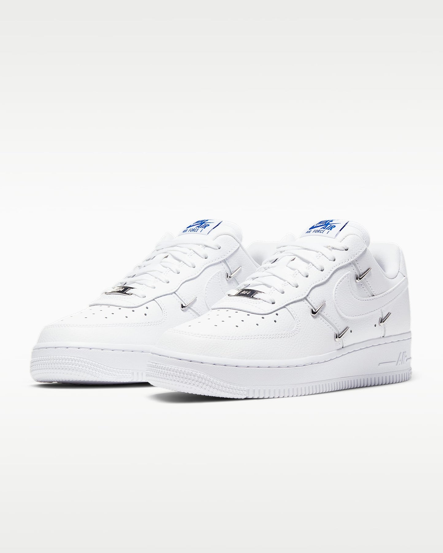 Nike Air Force 1 '07 White Multi-Metal Mini Swoosh Sneakers
