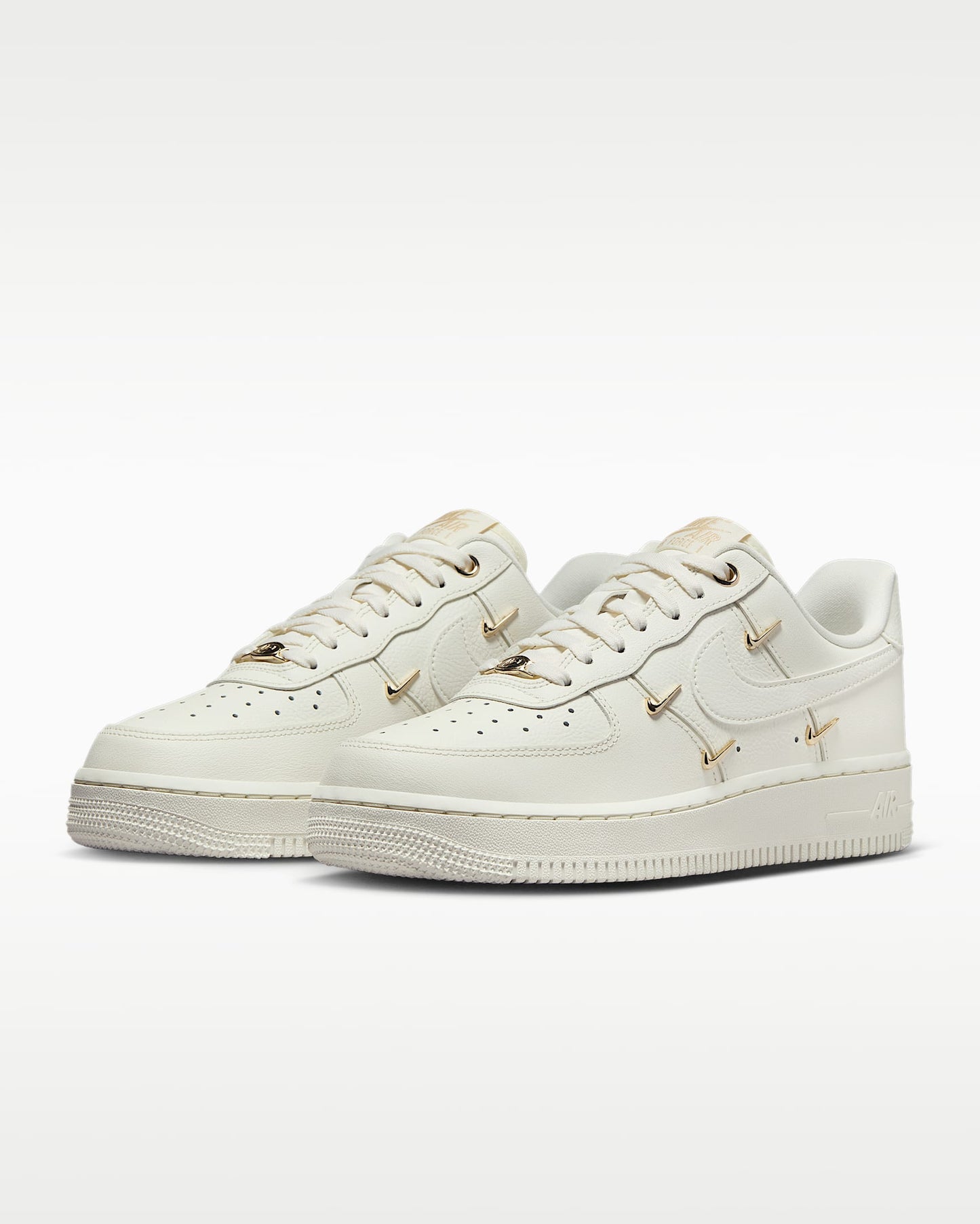 Nike Air Force 1 '07 Sail Gold Mini Swoosh Charms Sneakers