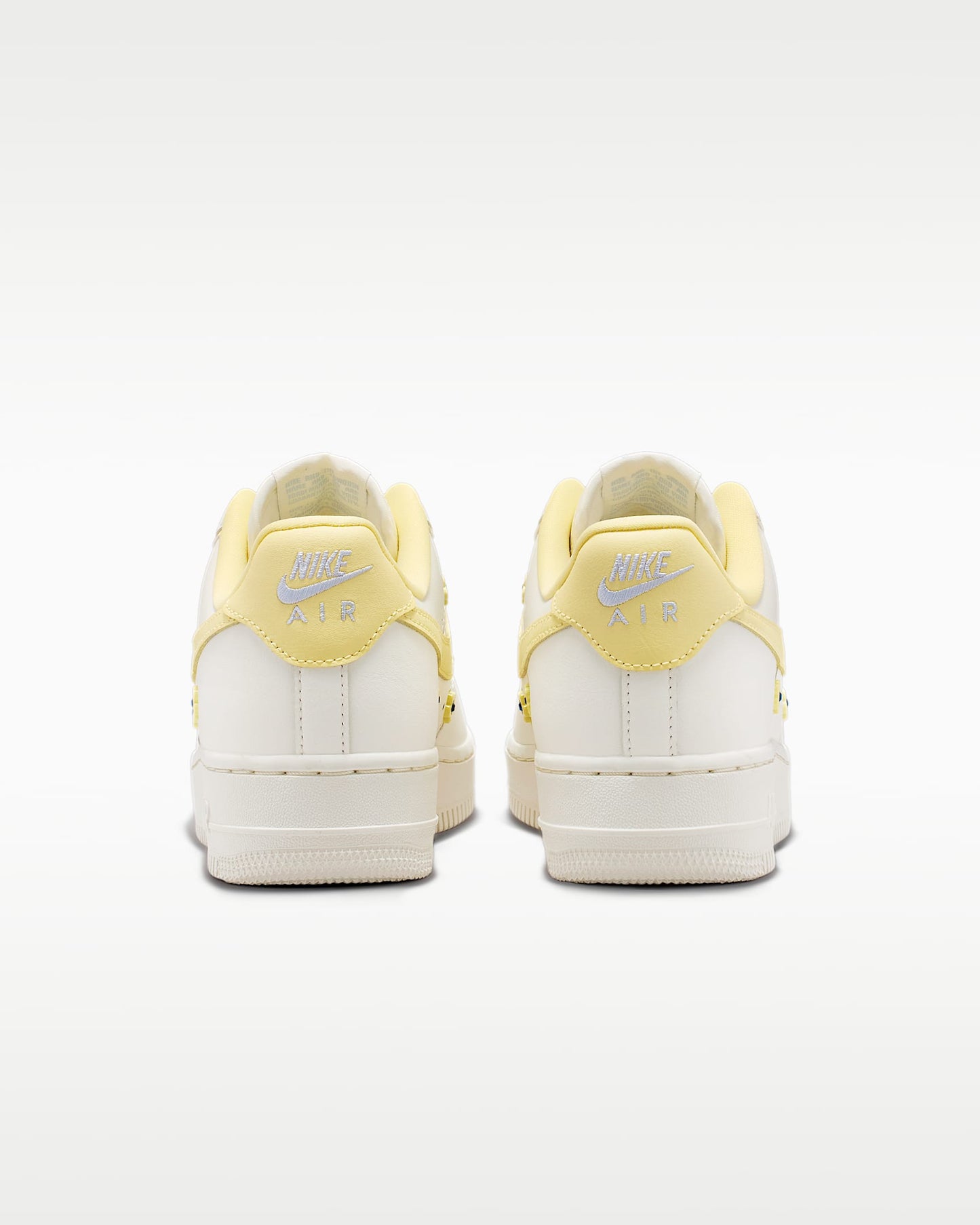Nike Air Force 1 '07 Cream Yellow Floral Studs Sneakers