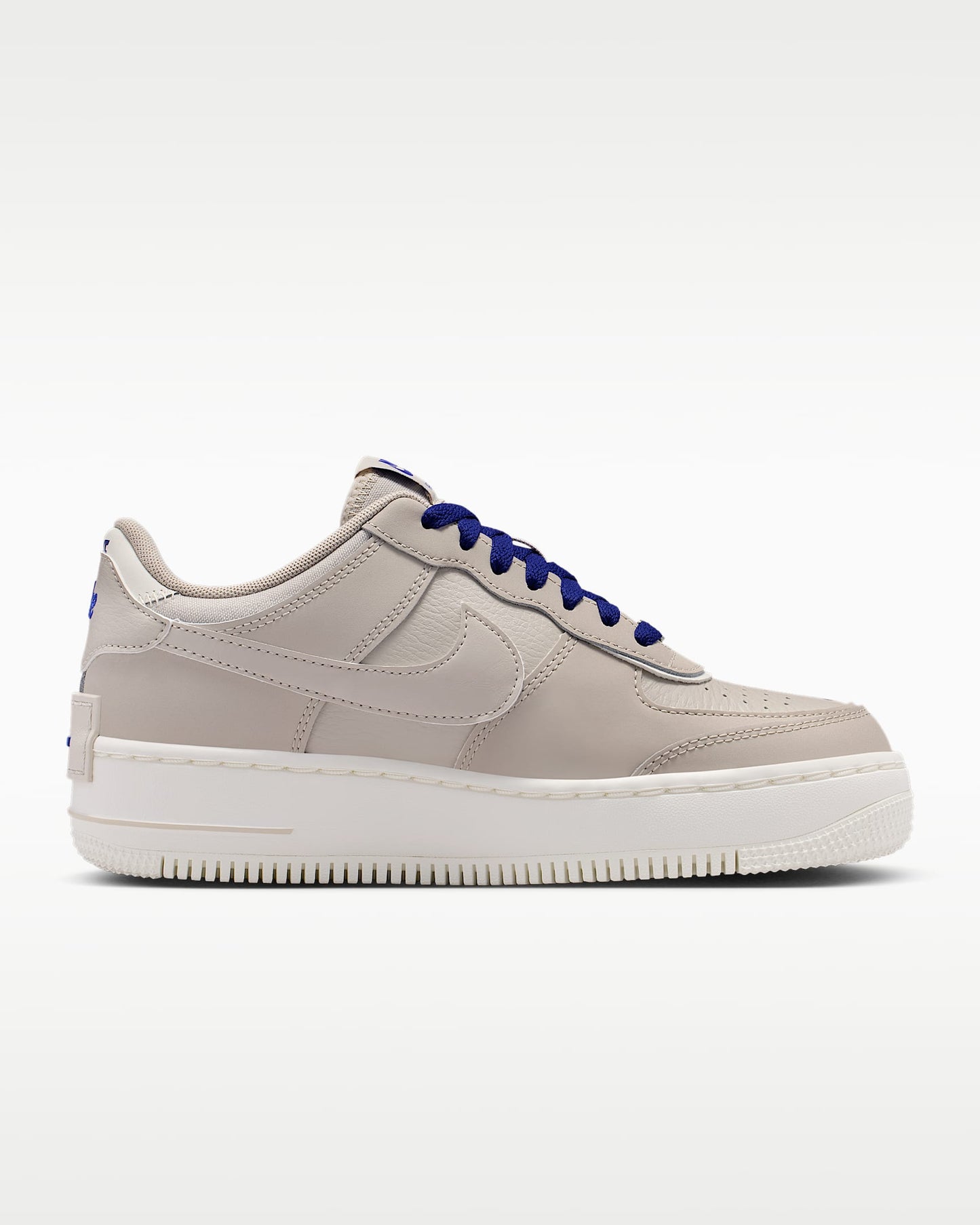 Nike Air Force 1 Shadow Light Taupe White Royal Blue Sneakers
