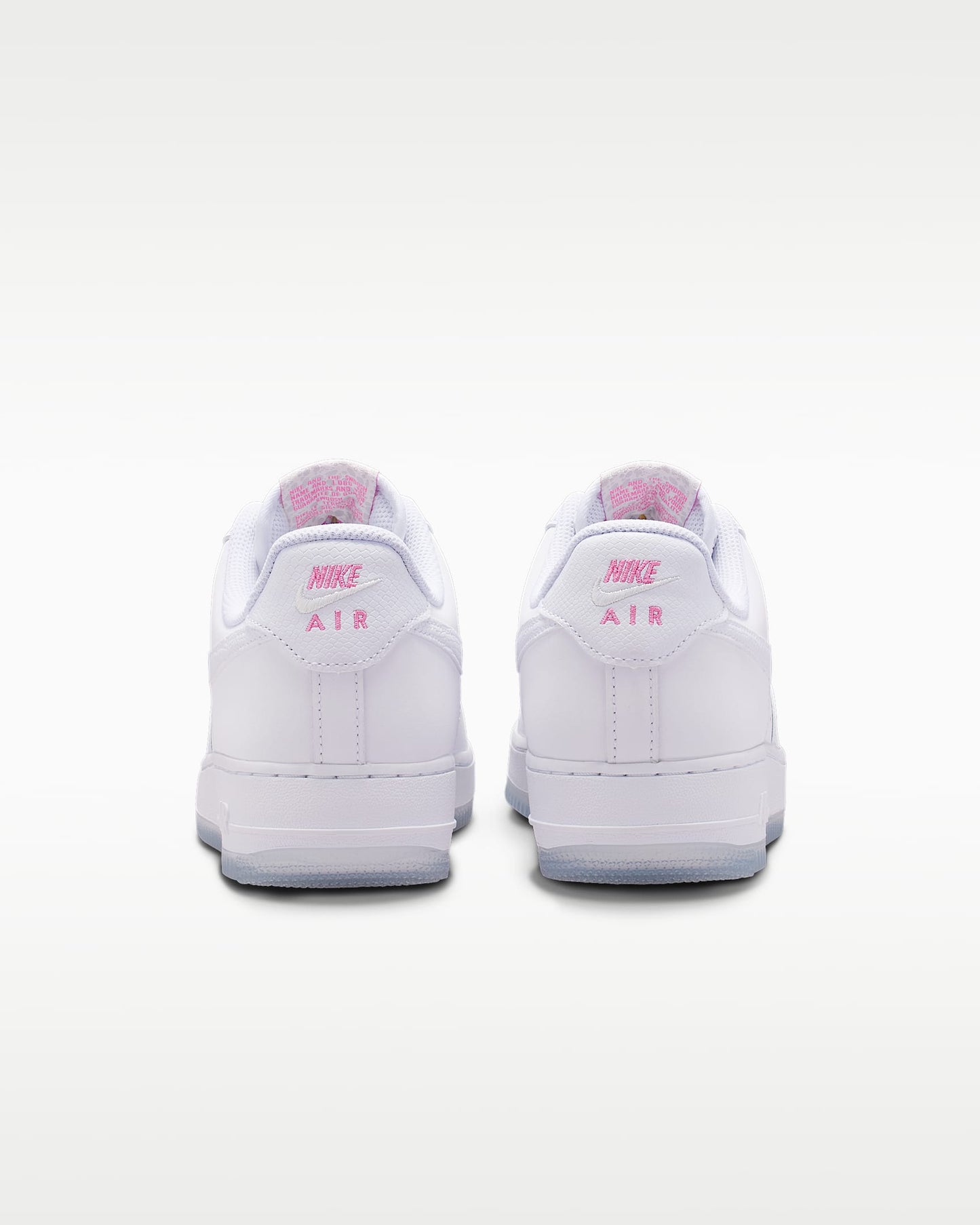 Nike Air Force 1 '07 White Mini Pink Swoosh Sneakers
