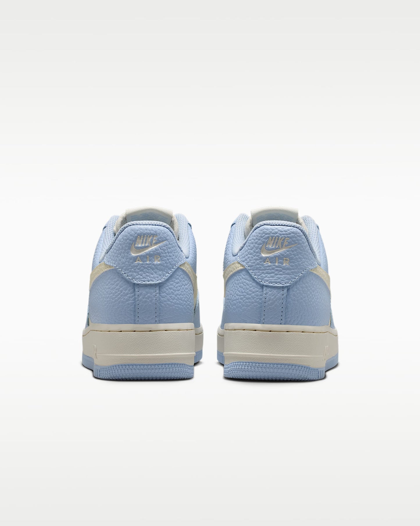 Nike Air Force 1 '07 Light Blue Cream Mini Swoosh Sneakers