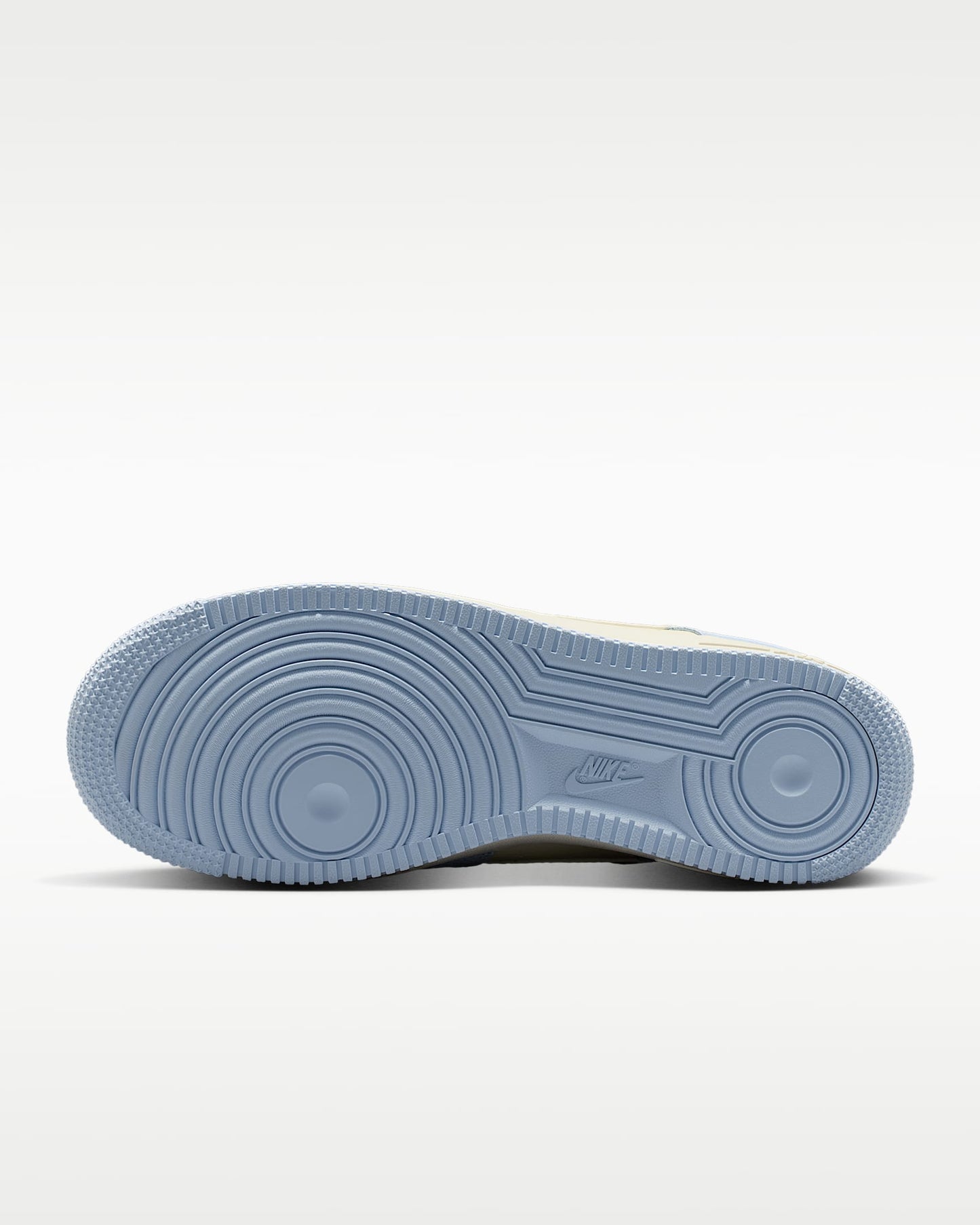 Nike Air Force 1 '07 Light Blue Cream Mini Swoosh Sneakers