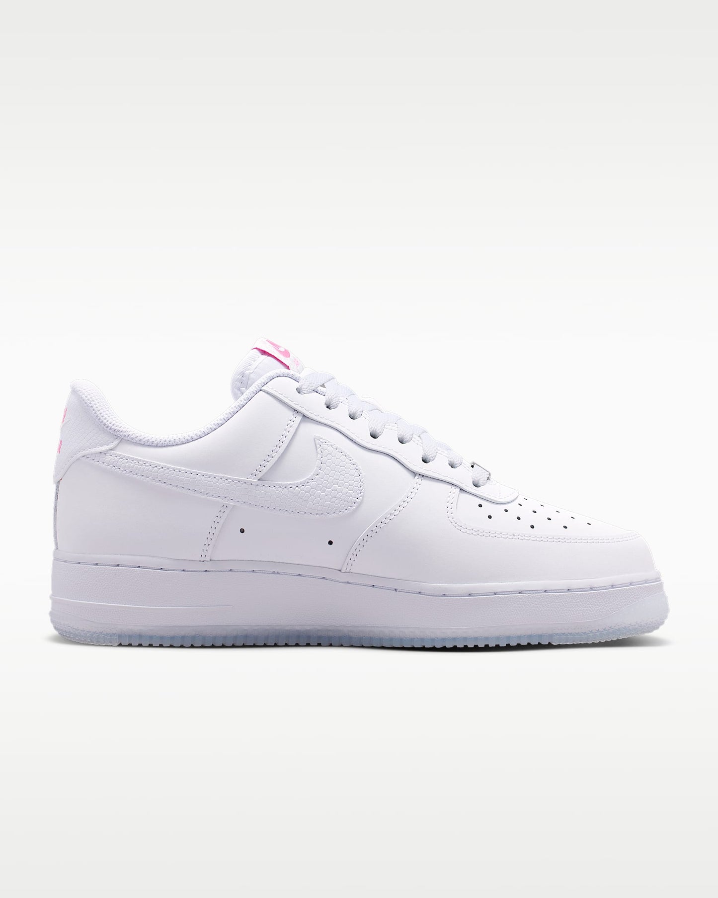 Nike Air Force 1 '07 White Mini Pink Swoosh Sneakers