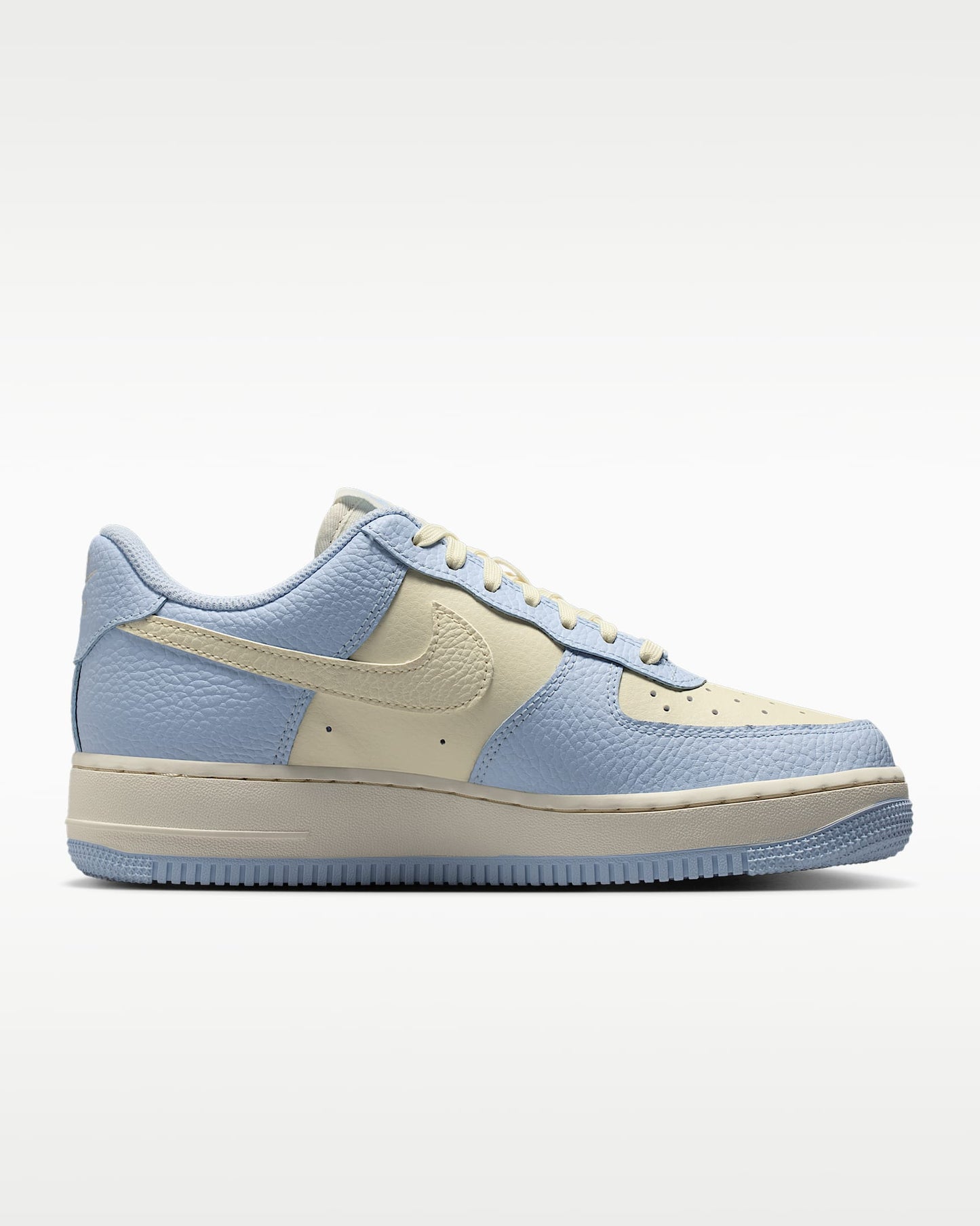 Nike Air Force 1 '07 Light Blue Cream Mini Swoosh Sneakers
