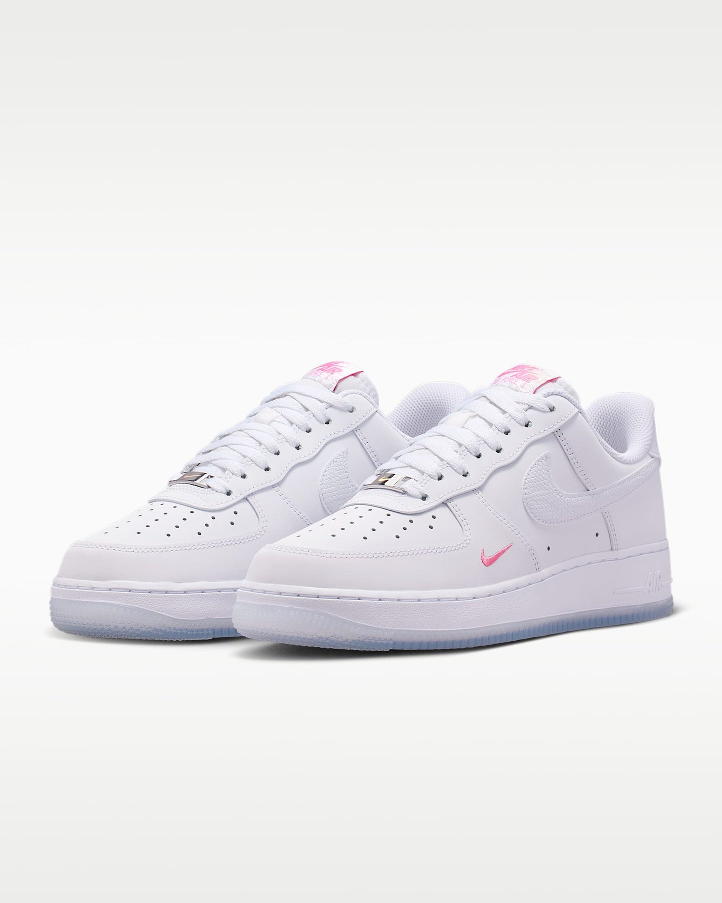 Nike Air Force 1 '07 White Mini Pink Swoosh Sneakers